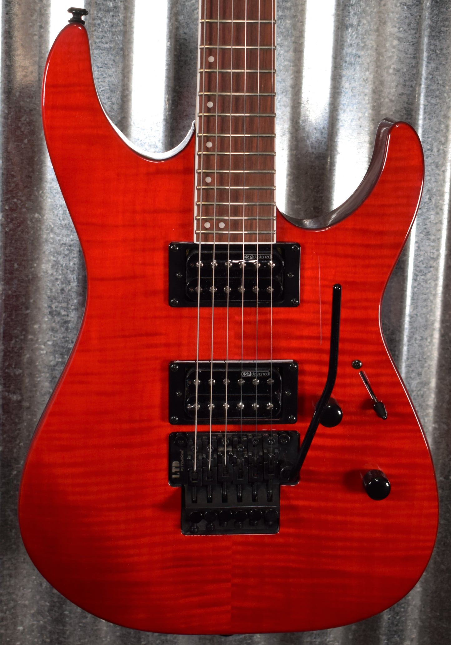 ESP LTD M-200FM See Thru Red Flame Top Guitar LM200FMSTR #0353