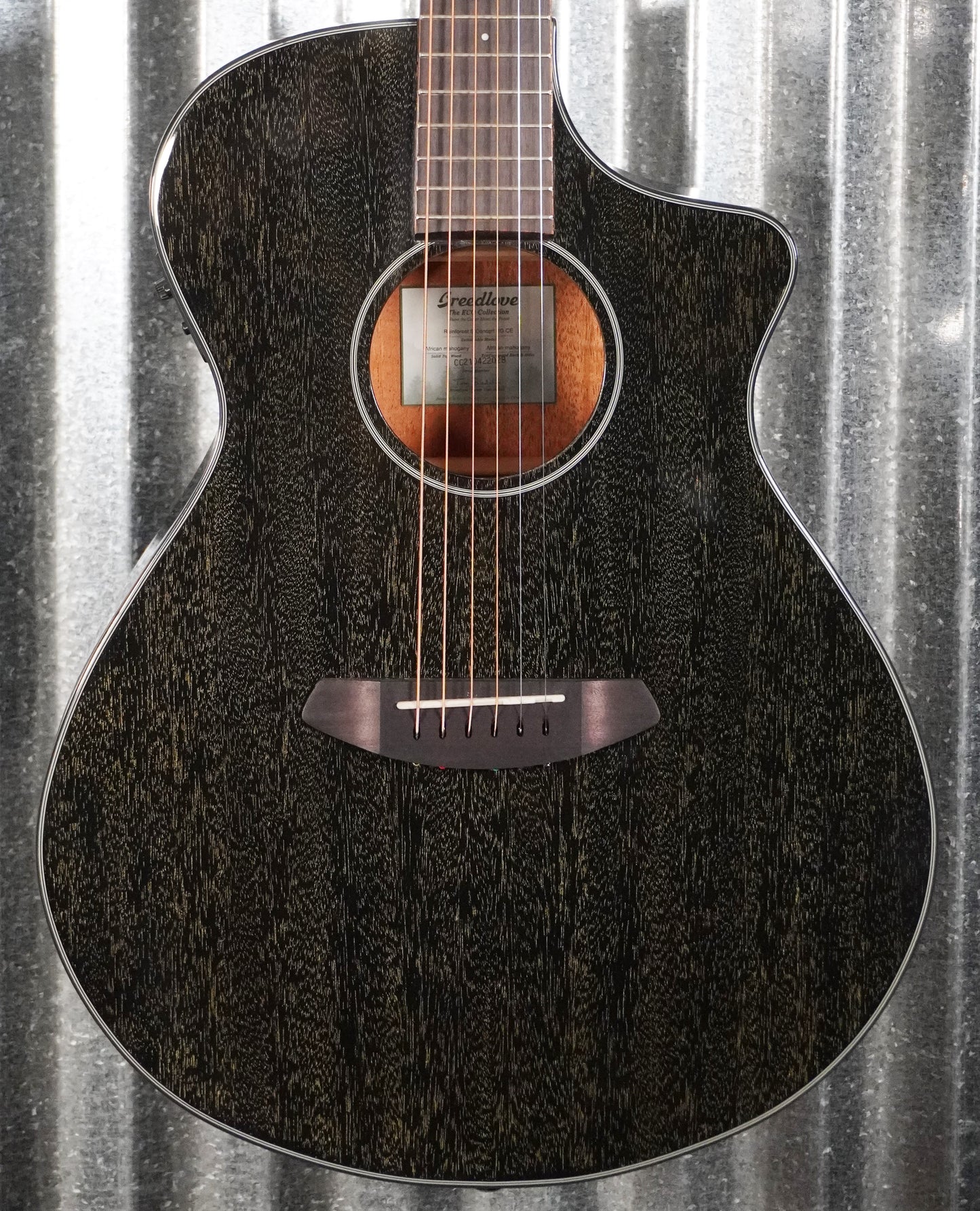 Breedlove Rainforest S Concert Black Gold CE Mahogany Acoustic Electric Guitar #2028