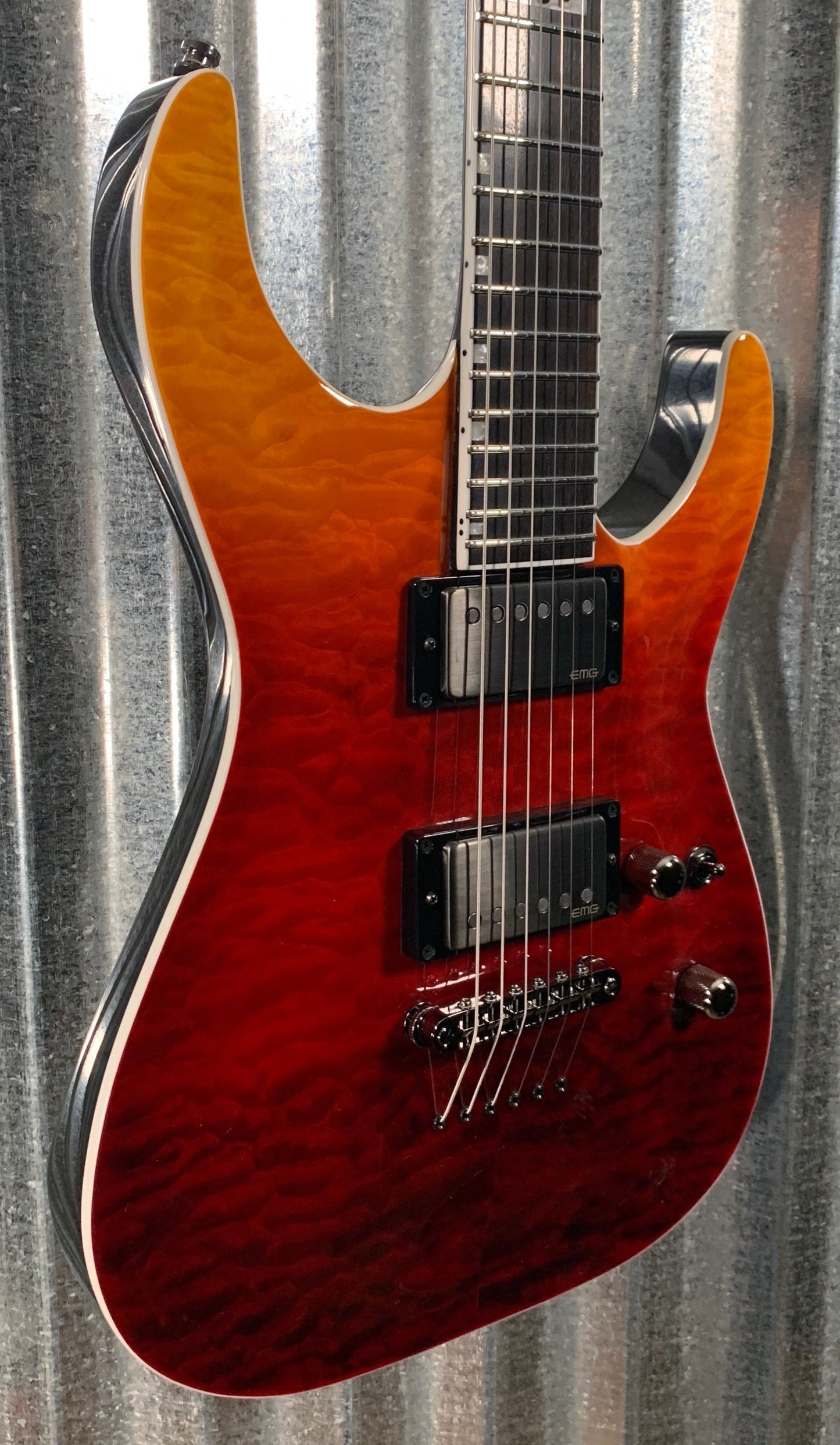 ESP E-II Horizon NT-II Tiger Eye Amber Fade EMG Guitar & Case EIIHORNTIITEAFD #1193