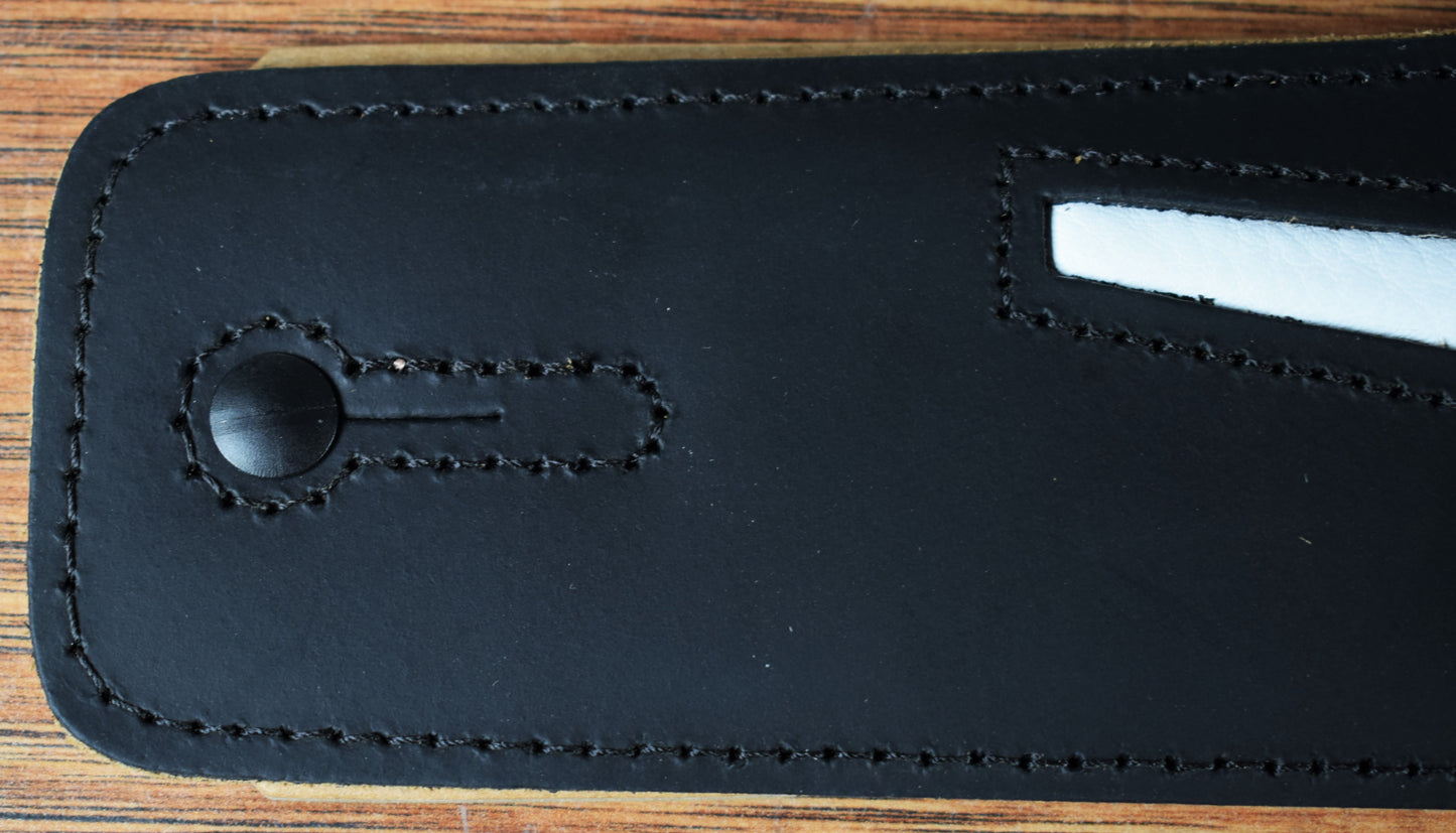 Levy's DM2-BLK 2.5" Leather Guitar & Bass Strap Lightning Bolt Black