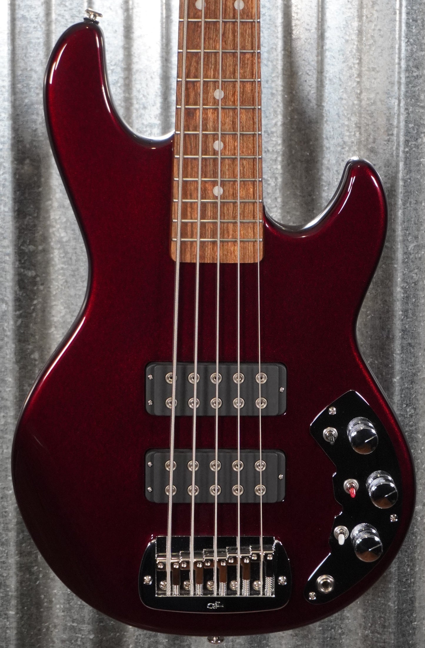 G&L USA CLF L-2500 S750 Ruby Red Metallic 5 String Bass & Case #0075
