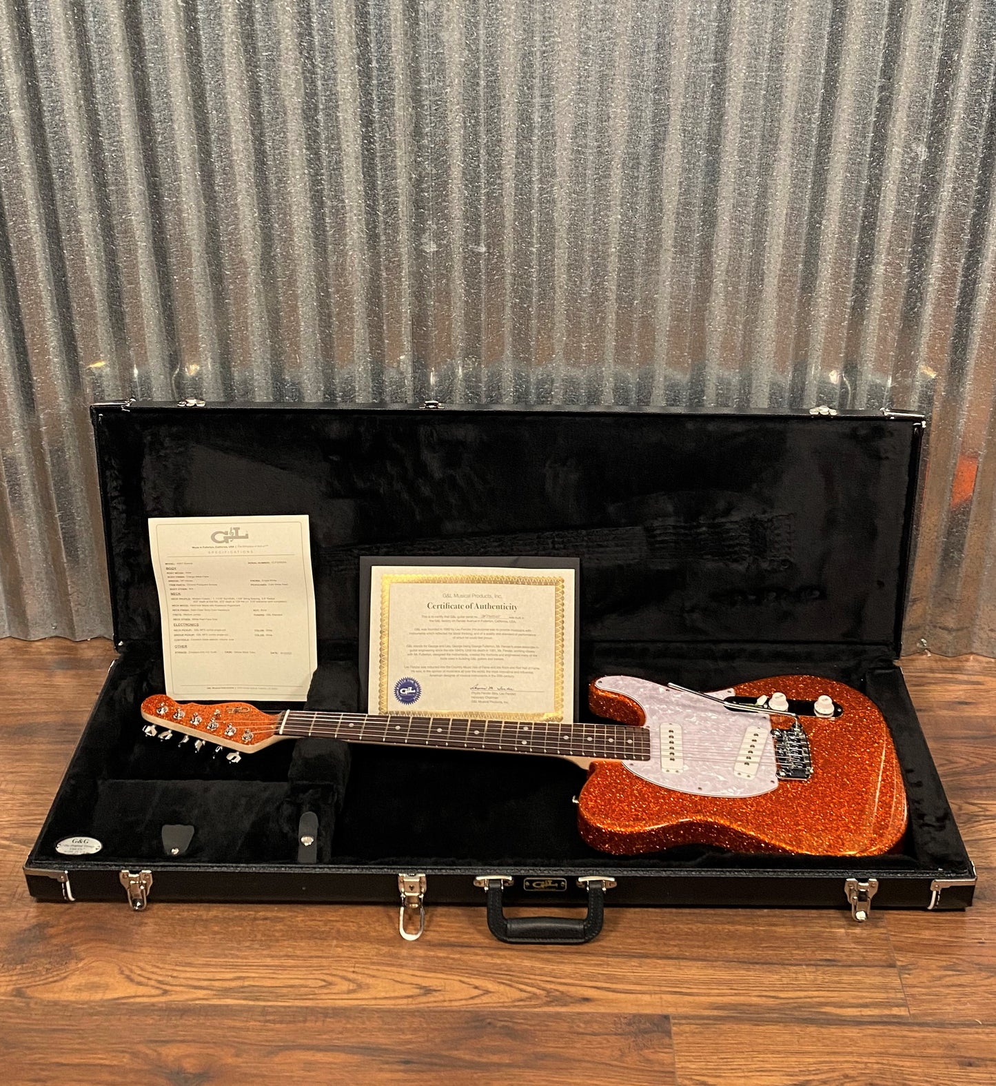 G&L USA ASAT Special Orange Metal Flake Guitar & Case #5205