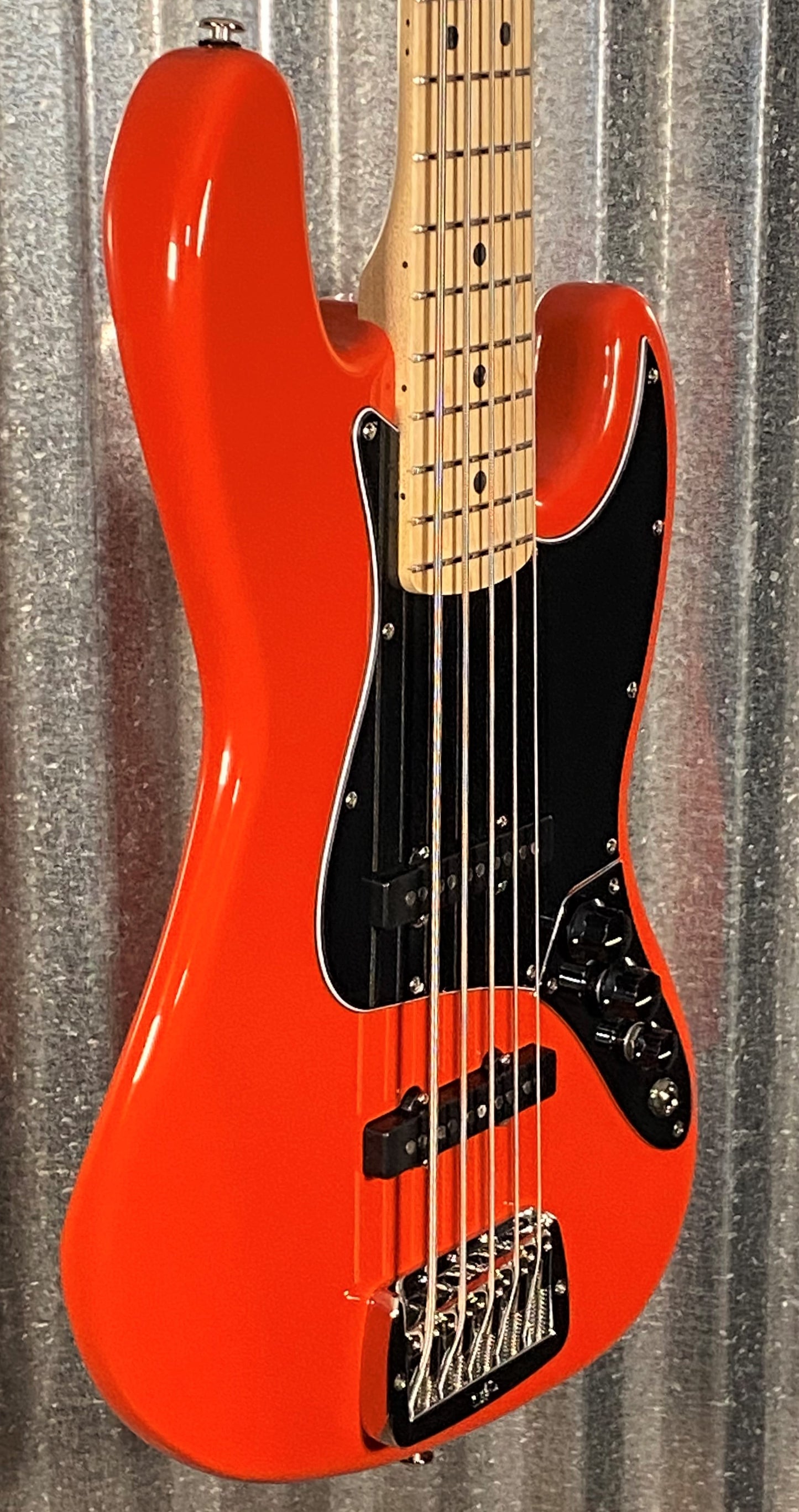G&L USA JB-5 Hugger Orange 5 String Jazz Bass Maple Satin Neck & Case #2132