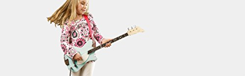 Loog DIY Blue 3 String Electric Guitar Kit Strap & Instructional Book Free APP