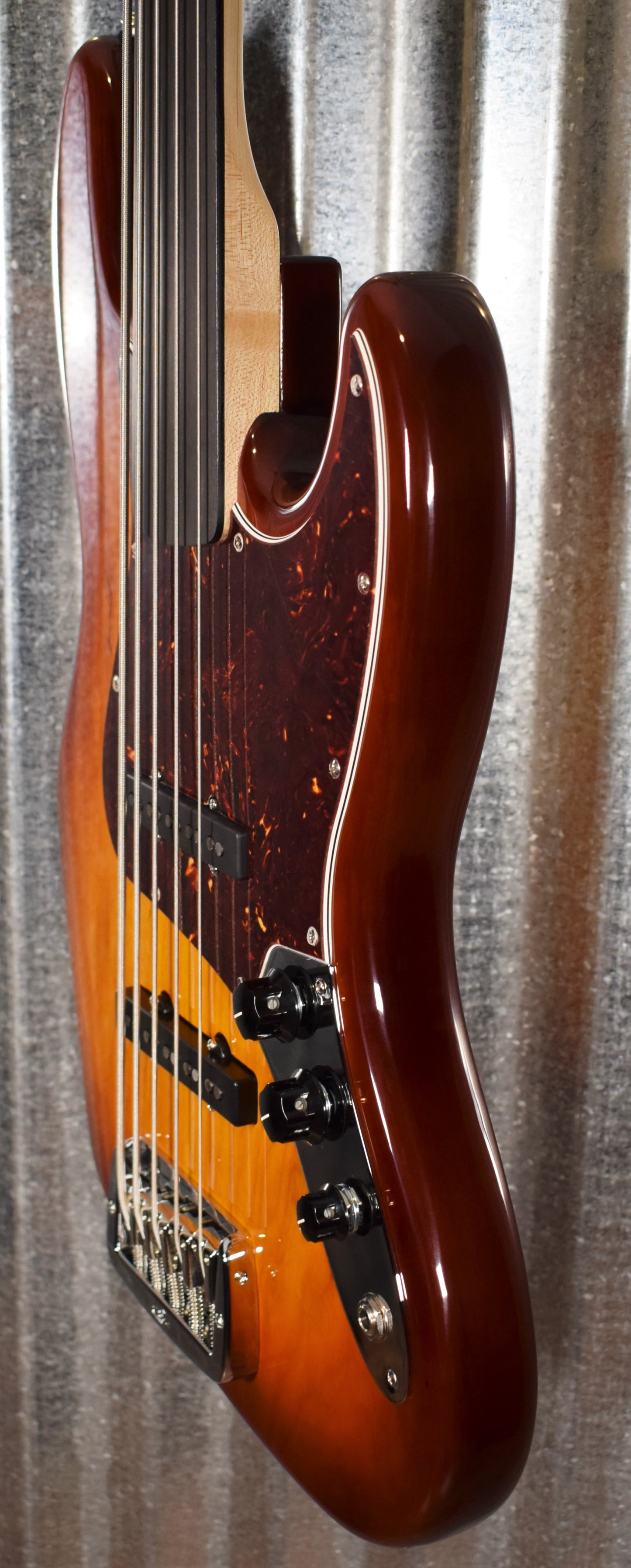 G&L USA JB-5 5 String Fretless Jazz Bass Old School Tobacco Sunburst & Case JB5 2019 #0174