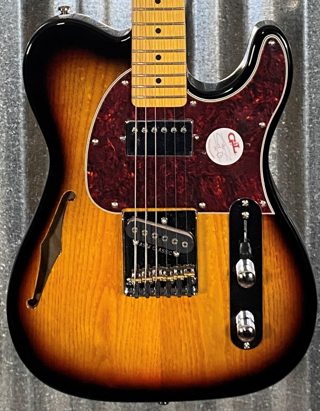 G&L Tribute ASAT Classic Bluesboy 3 Tone Sunburst Semi Hollow Guitar #7138