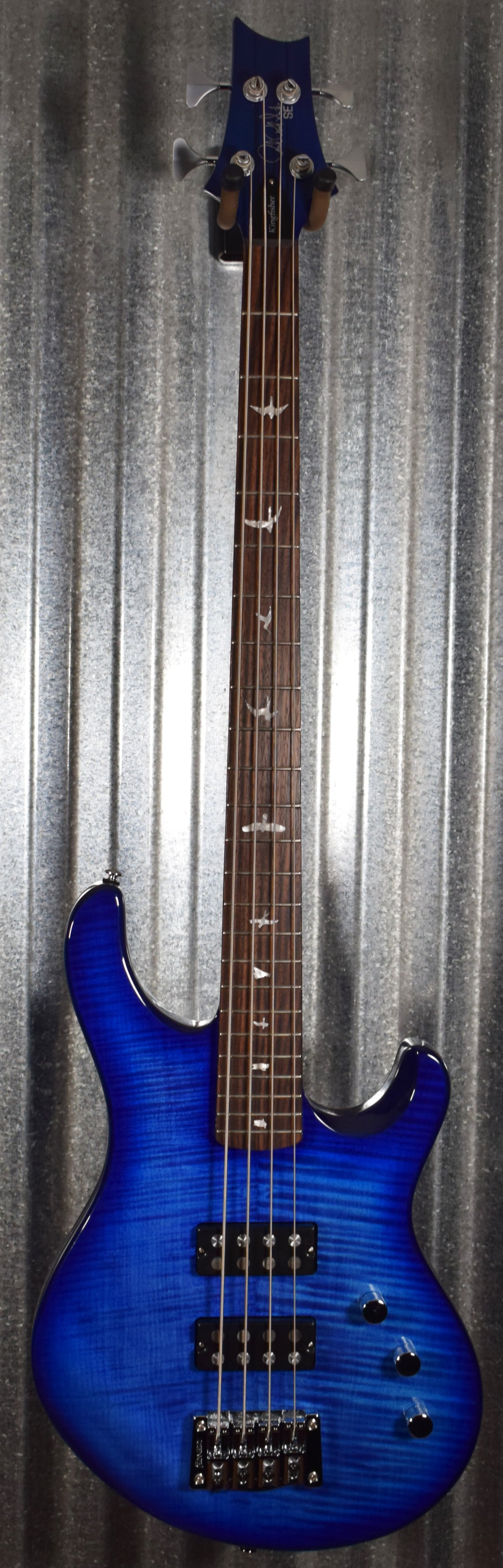 PRS Paul Reed Smith SE Kingfisher 4 String Bass Faded Blue Wrap & Bag #0052