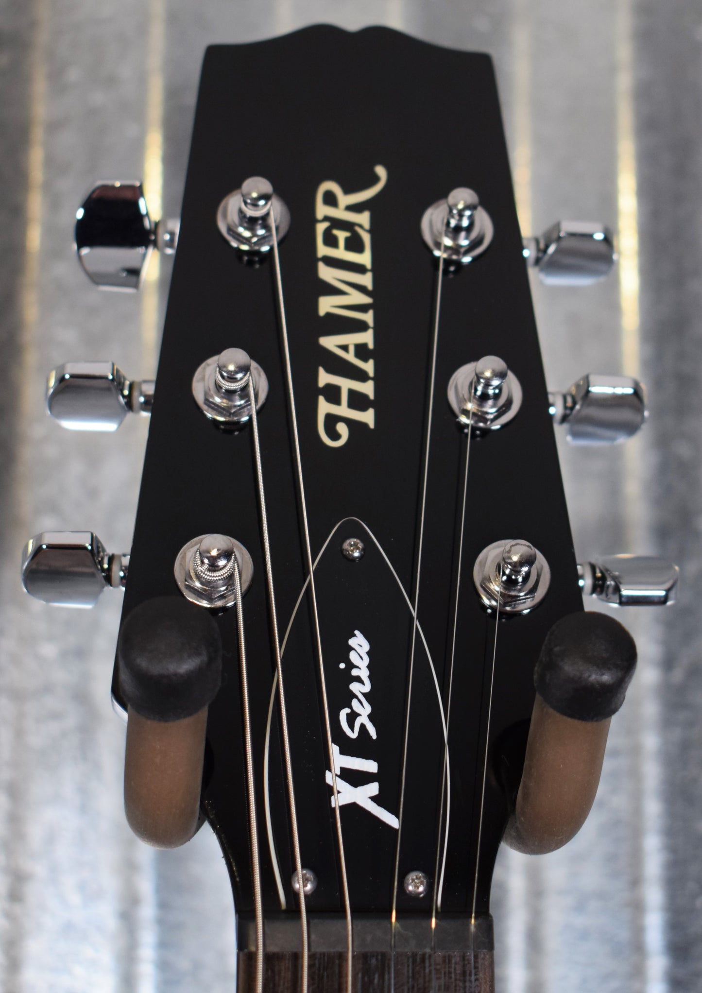 Hamer XT Series Archtop Flame Trans Black Double Cut Guitar SATF-TBK #0863