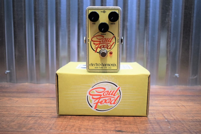 Electro Harmonix EHX Soul Food Distortion Fuzz Overdrive Pedal & Power Supply Used