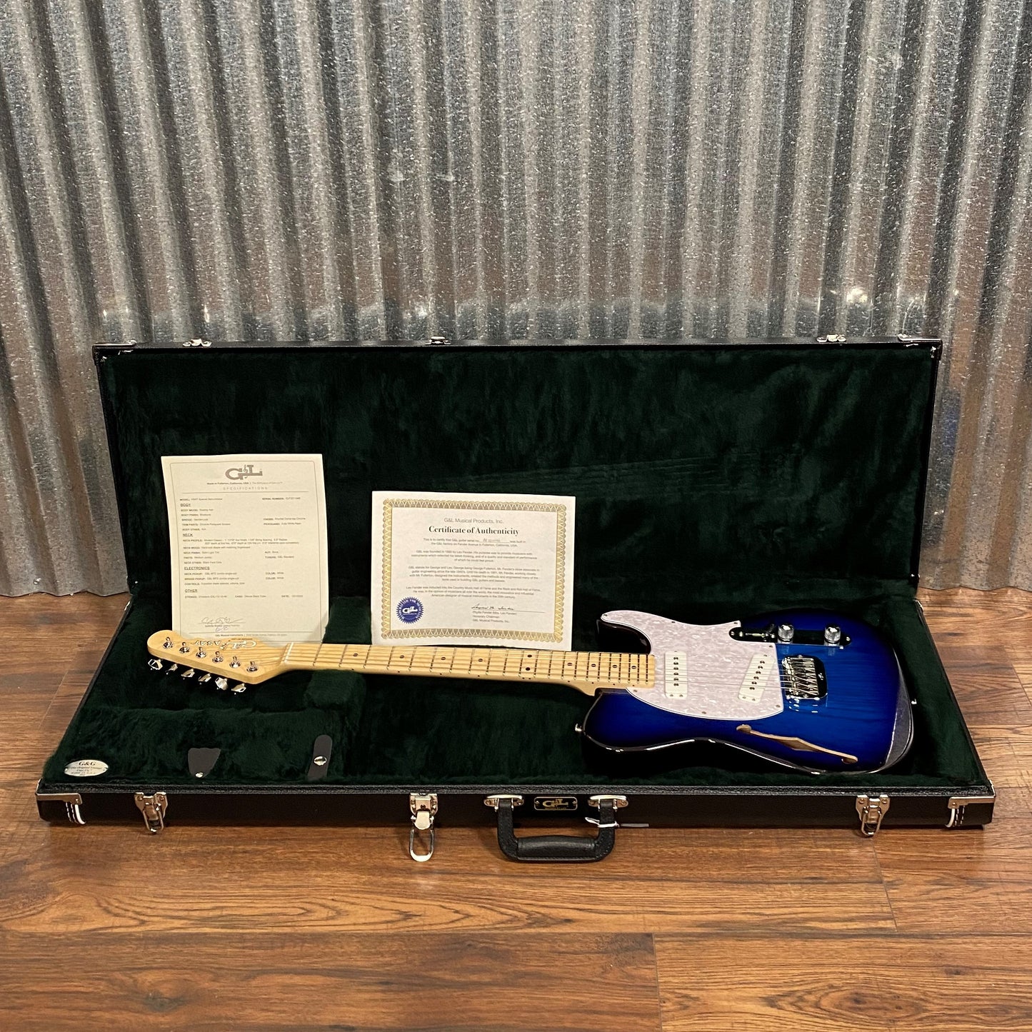 G&L USA ASAT Special Semi Hollow Blueburst Guitar & Case #1066