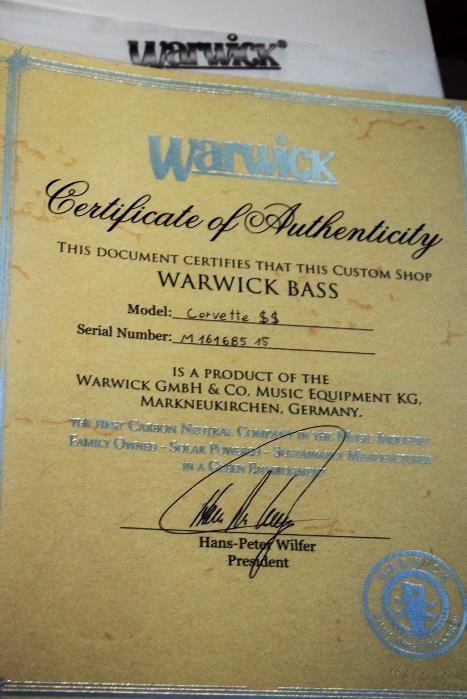 Warwick Custom Shop Masterbuilt Corvette $$ 5 String AAA Flame Top Bass & Case
