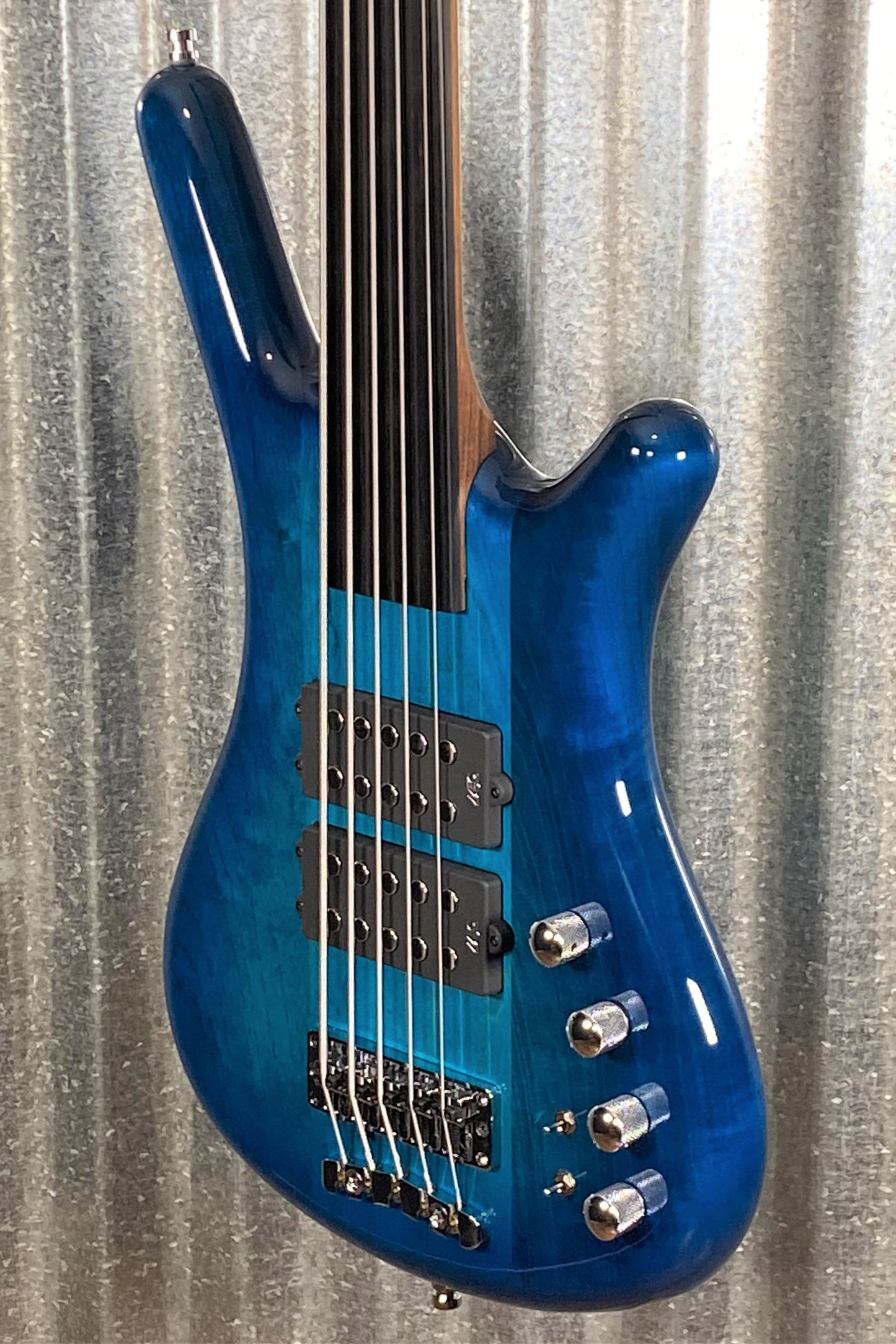Warwick German Pro Series Corvette $$ Fretless 5 String Bass LTD Edition Lagoon Blueburst & Bag #5822