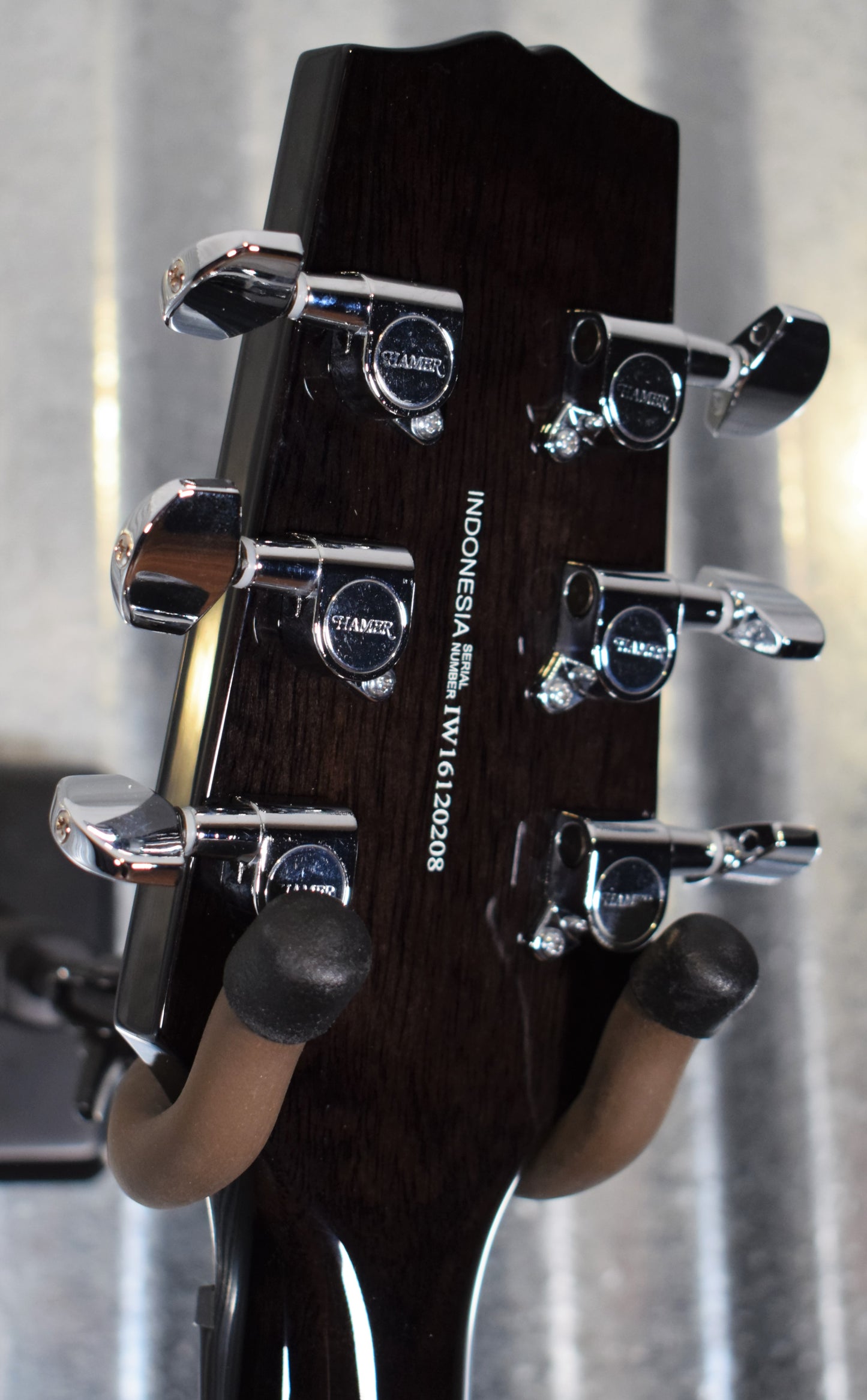 Hamer Archtop Flame Trans Black Double Cut Guitar SATF-TBK #0208