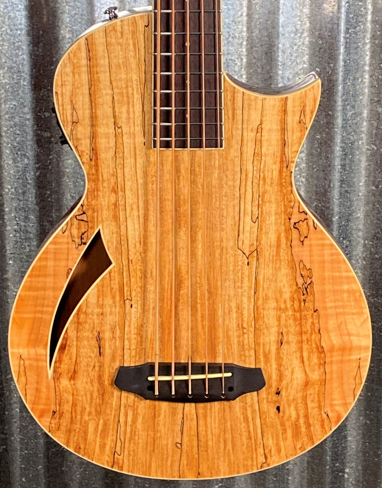 ESP LTD TL-5 Spalted Maple Thinline 5 String Acoustic Electric Bass LTL5SMNAT #0942