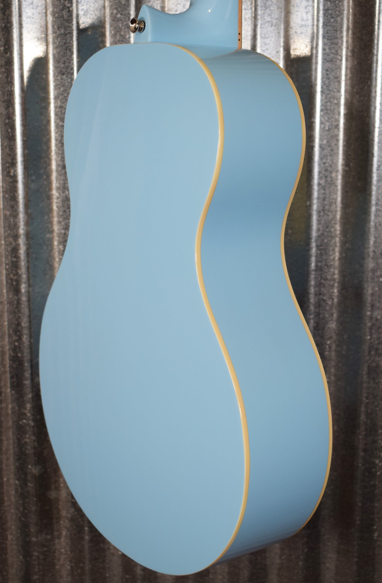 Ortega RGA-SKY Gaucho Acoustic Nylon String Parlor Sky Blue Guitar & Bag #0100