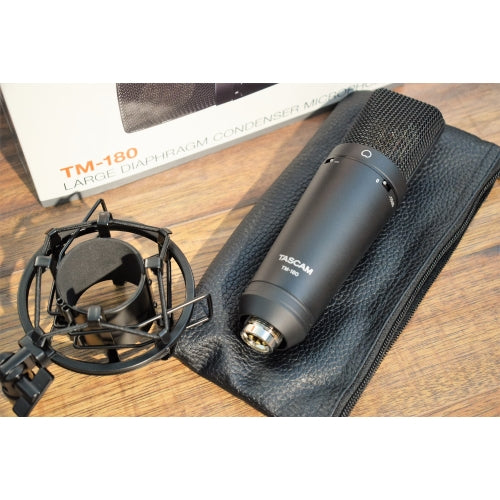 Tascam TM-180 Large Diaphragm Studio Recording Condenser Microphone & Shock Mount