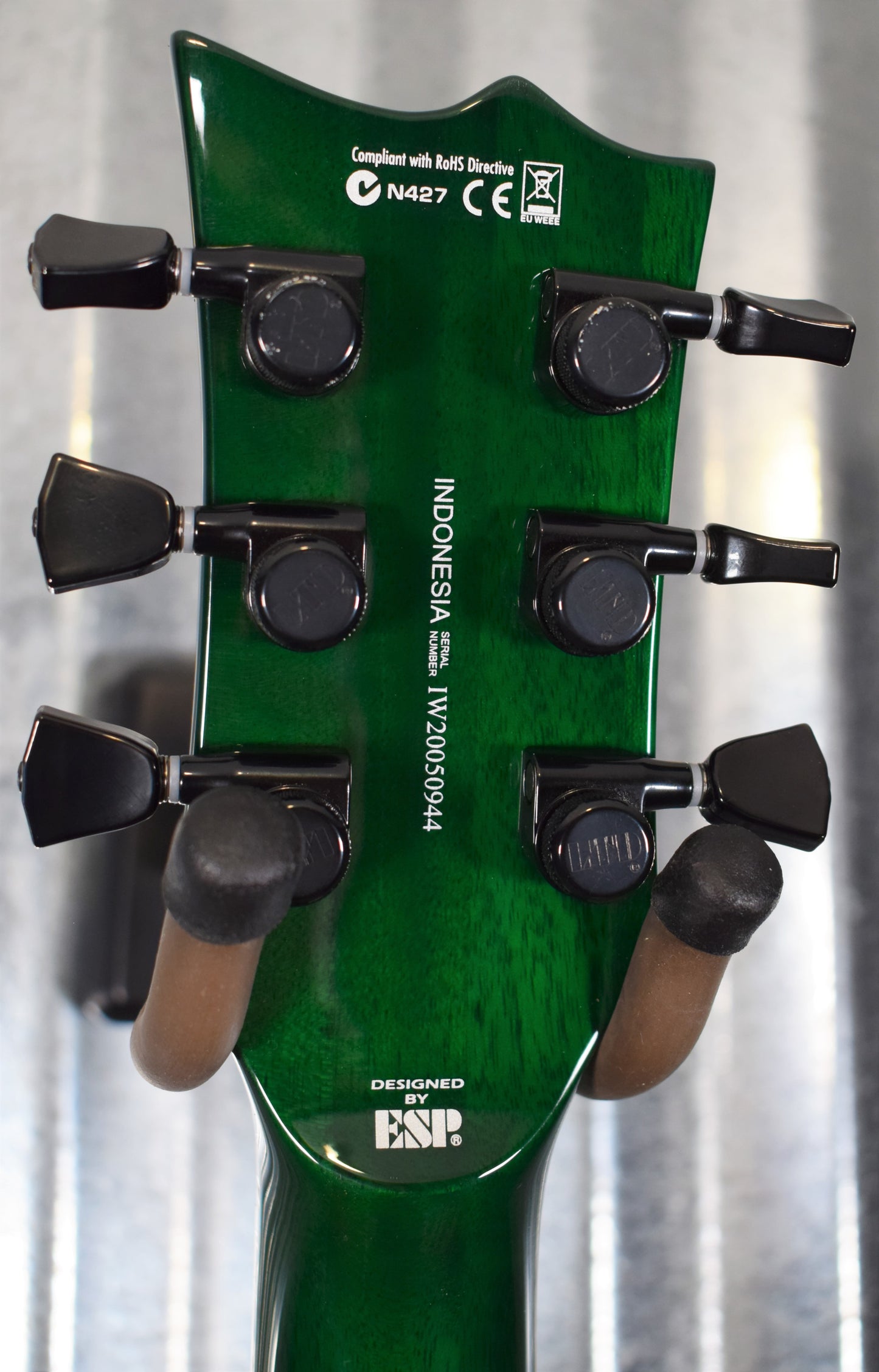 ESP LTD EC-1000 Flame See Thru Green Seymour Duncan Guitar LEC1000FMSTG #0944