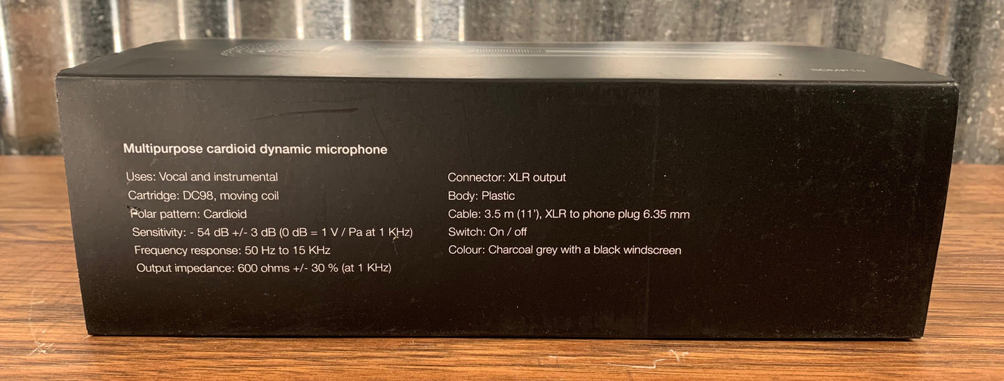 Stagg SDMP10 Dynamic Microphone with ON/OFF Switch, Case & Cable