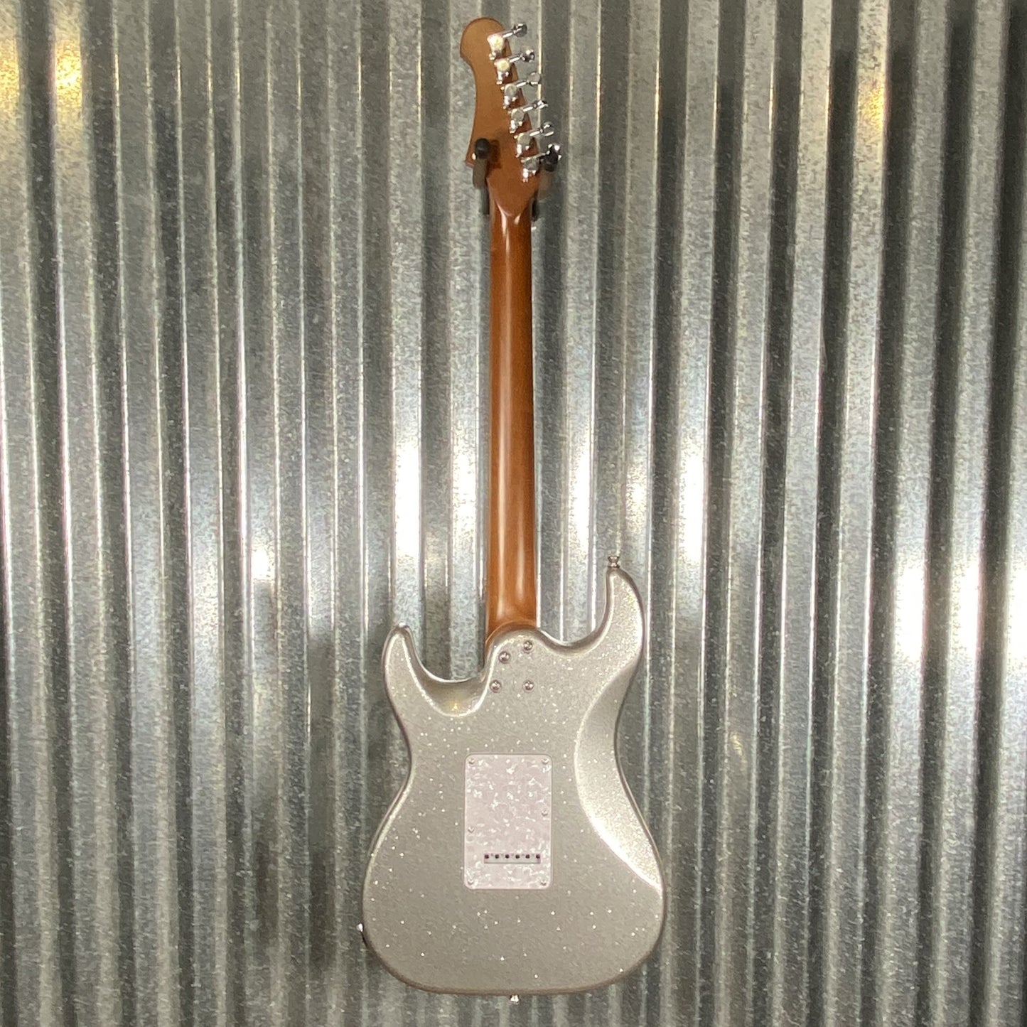 Jet JS500SLS HH Strat Style Guitar Bound Silver Sparkle #0009 Blem