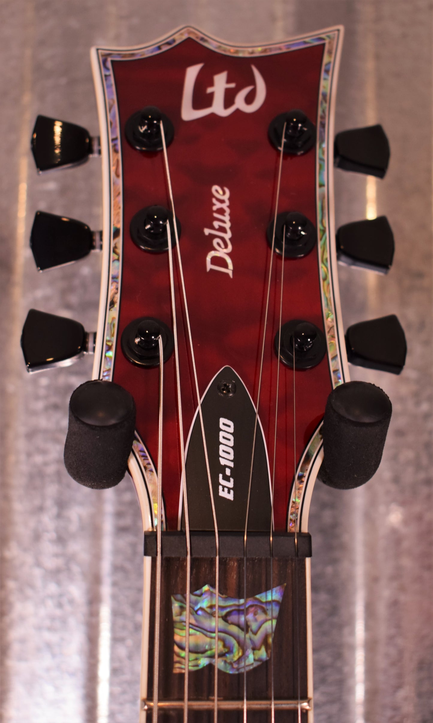 ESP LTD EC-1000 Quilt Top See Through Black Cherry EMG Guitar LEC1000STBC #1224 Demo