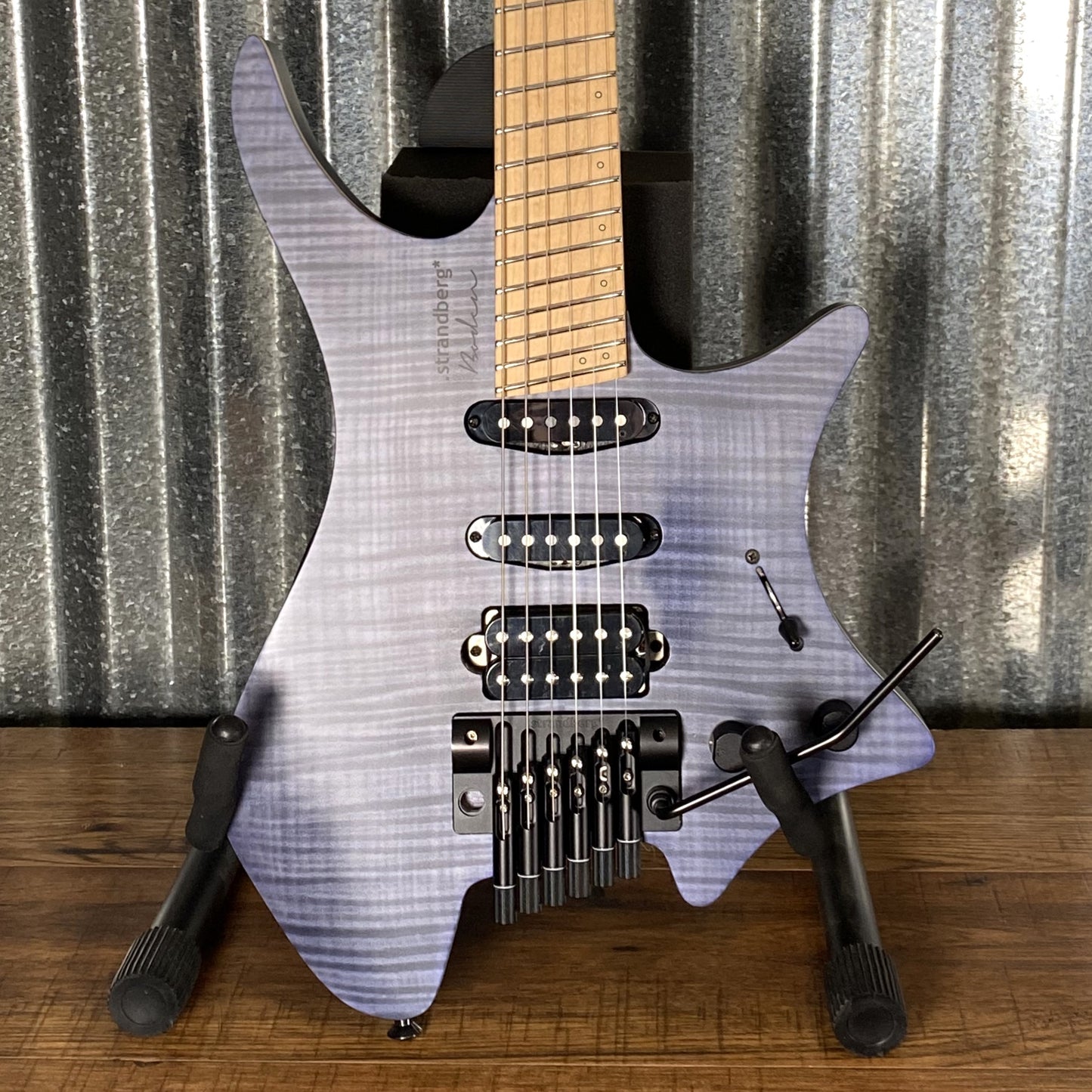 Strandberg Boden Standard NX 6 Tremolo Headless Blue Flame Top Guitar & Bag #2095 Used