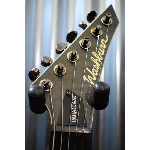 Washburn Parallaxe PXS10EDLXTBM Matte Flame Trans Black EMG Guitar & Case #1130