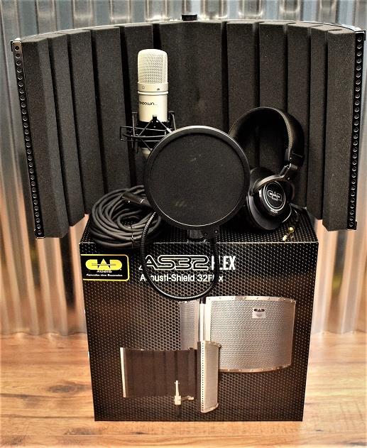 CAD Audio X1 Vocal Microphone MH210 Headphones & AS32FLX Shield Studio Set