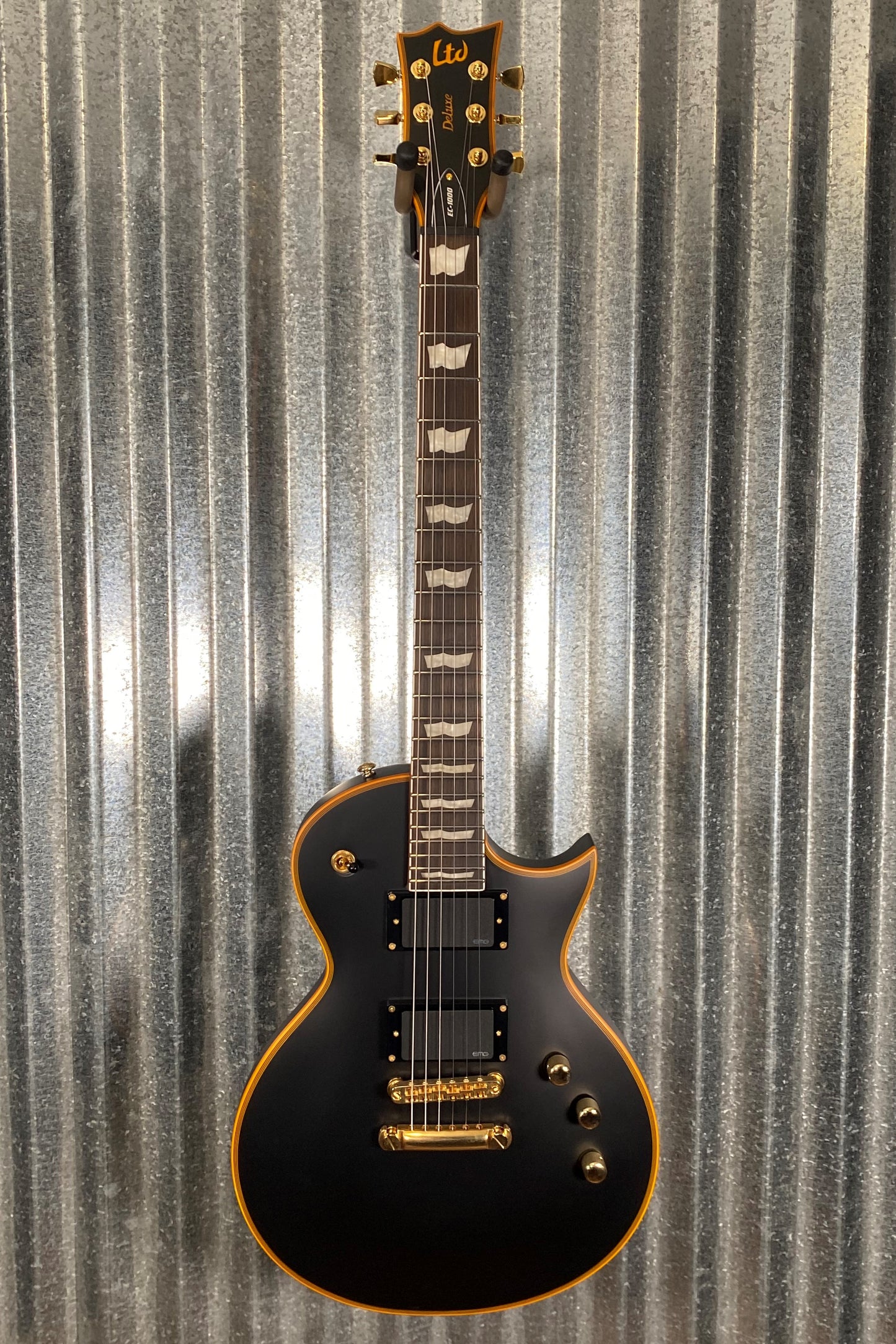 ESP LTD EC-1000 Eclipse EMG Vintage Black Guitar & Bag LEC1000VB #1613 Used