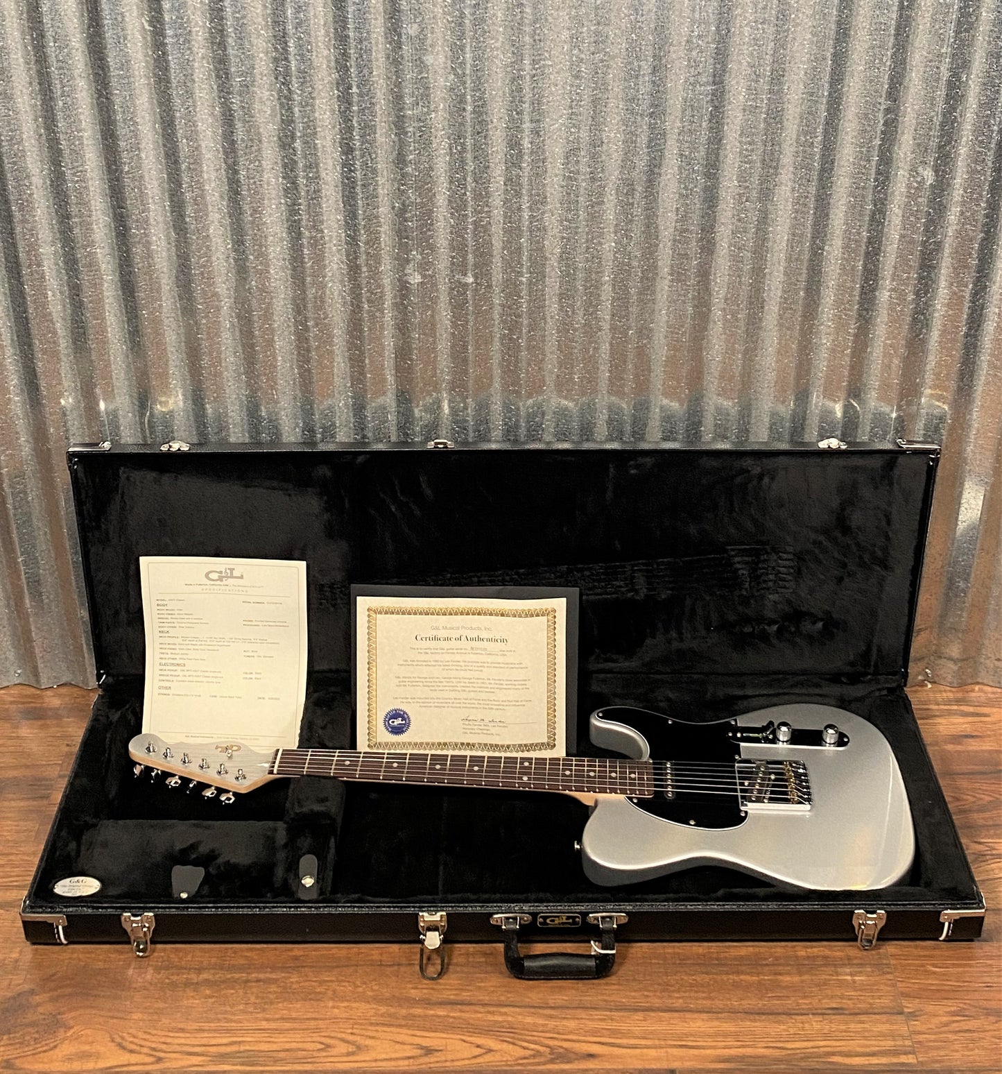 G&L USA ASAT Classic Silver Metallic Guitar & Case #5158
