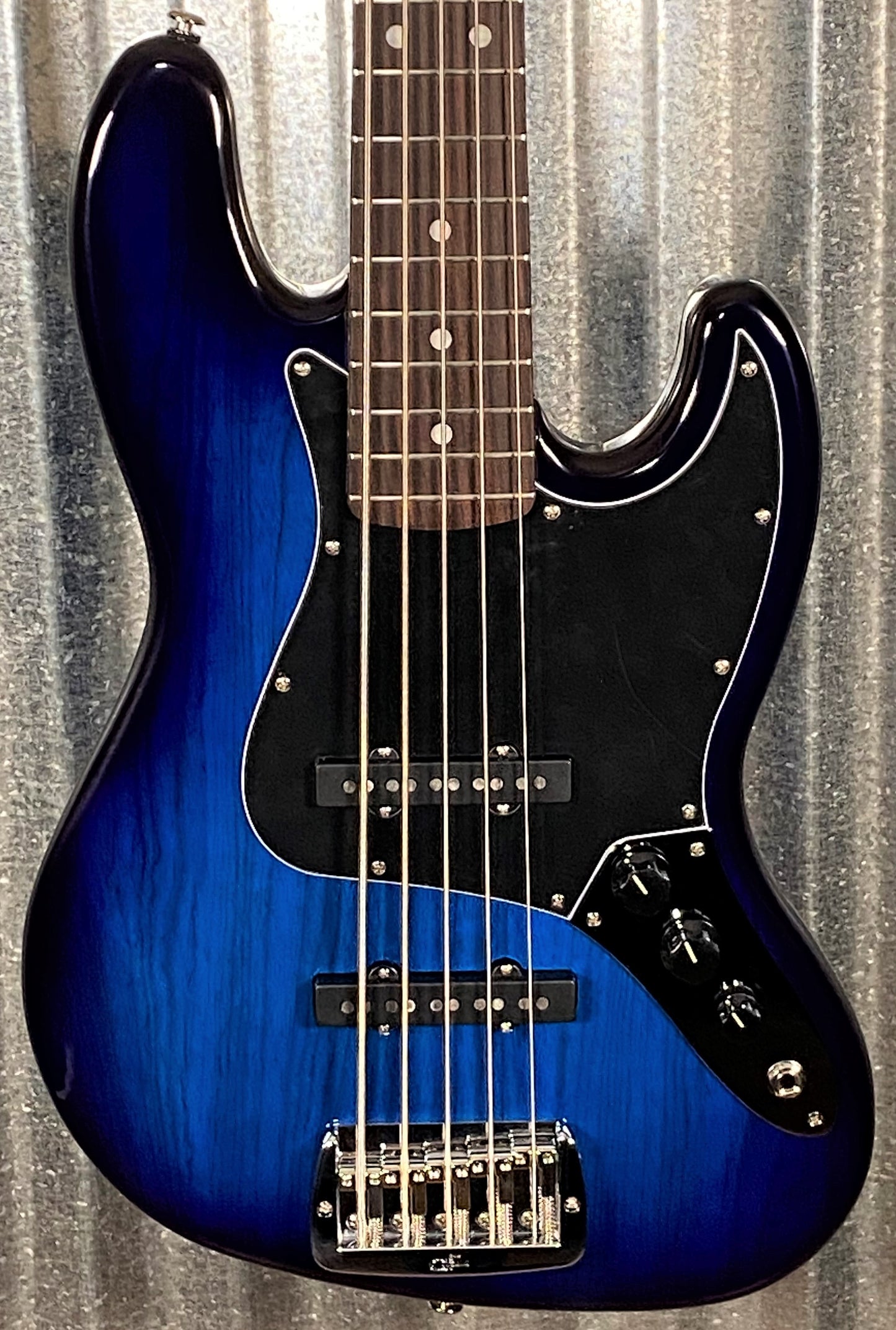 G&L USA JB-5 Blueburst 5 String Jazz Bass Rosewood Satin Neck & Case #2246