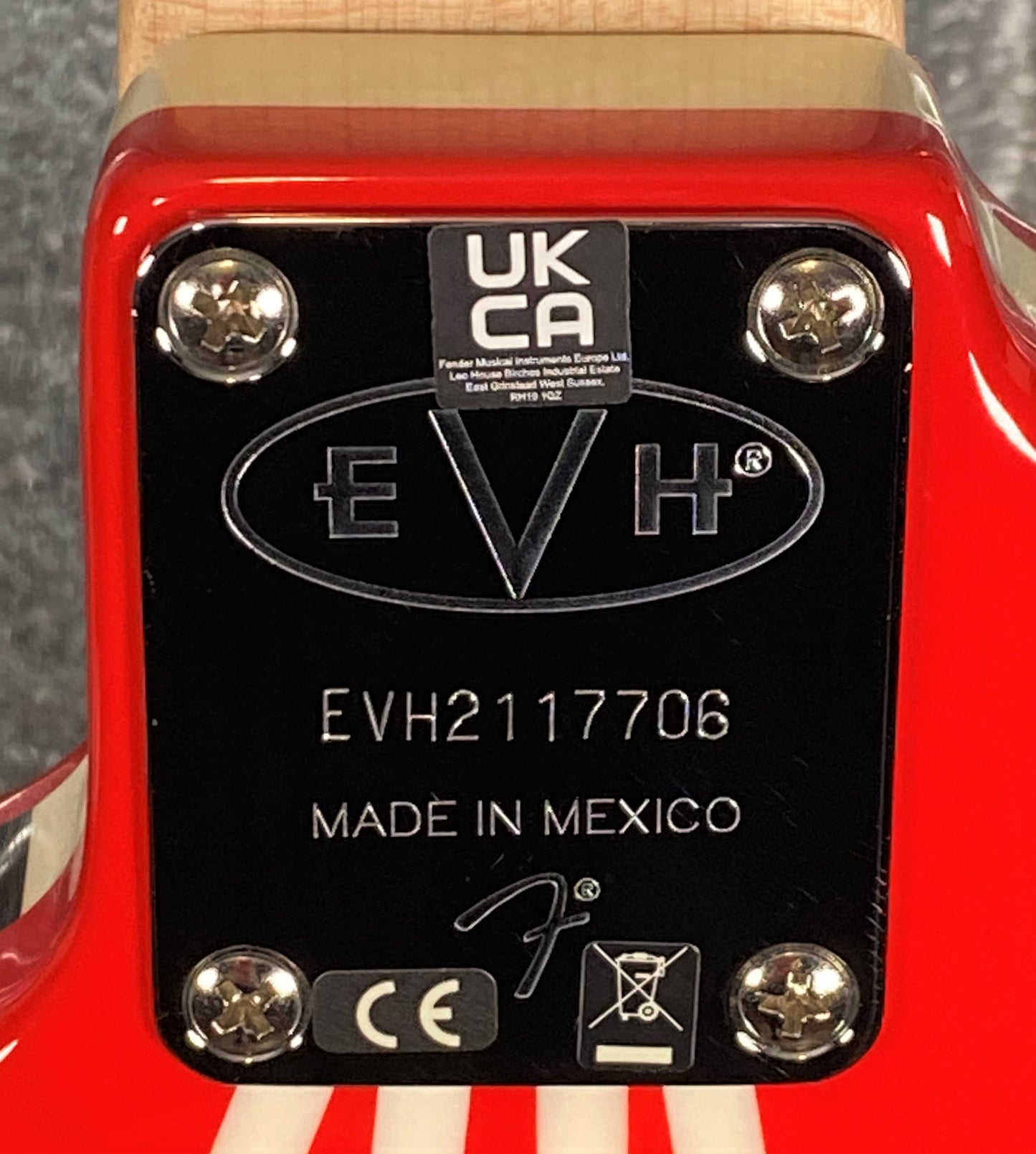 EVH Striped Series Red with Black Stripes Guitar & Case #7706 Used