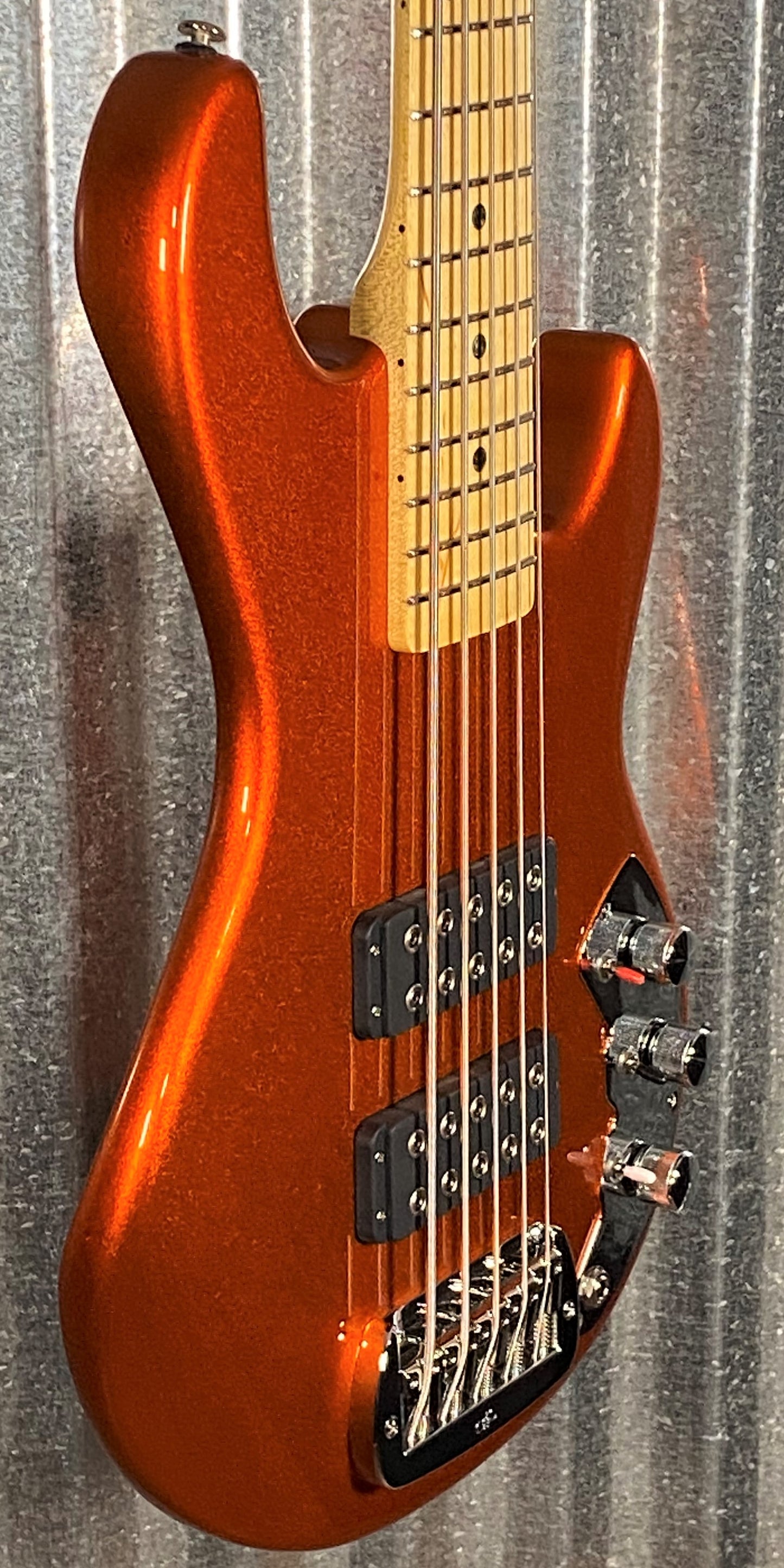 G&L USA CLF L-2500 S750 Tangerine 5 String Bass & Case #3319