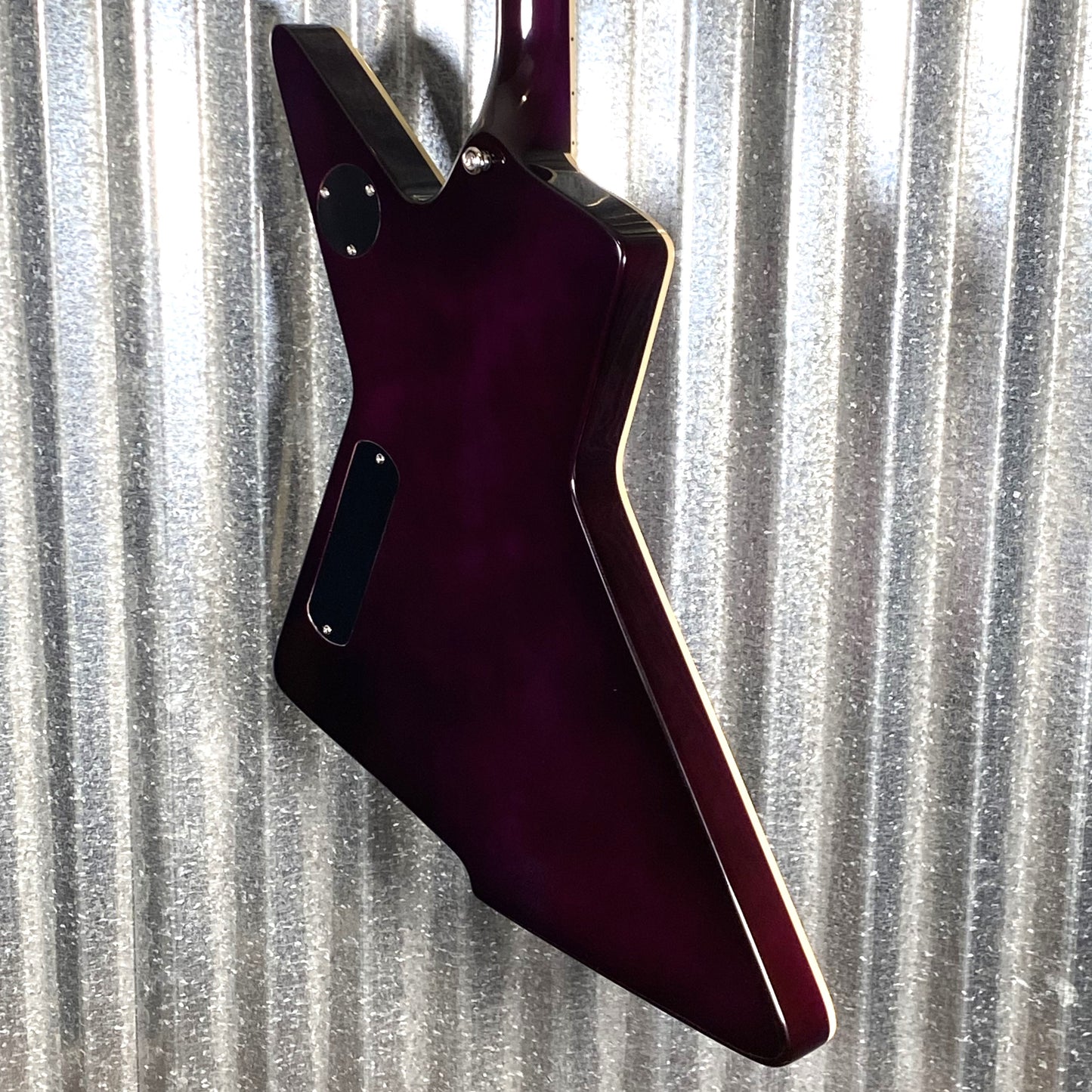 Westcreek Revenge Explorer Flame Transparent Purple Burst Guitar #0073 Used
