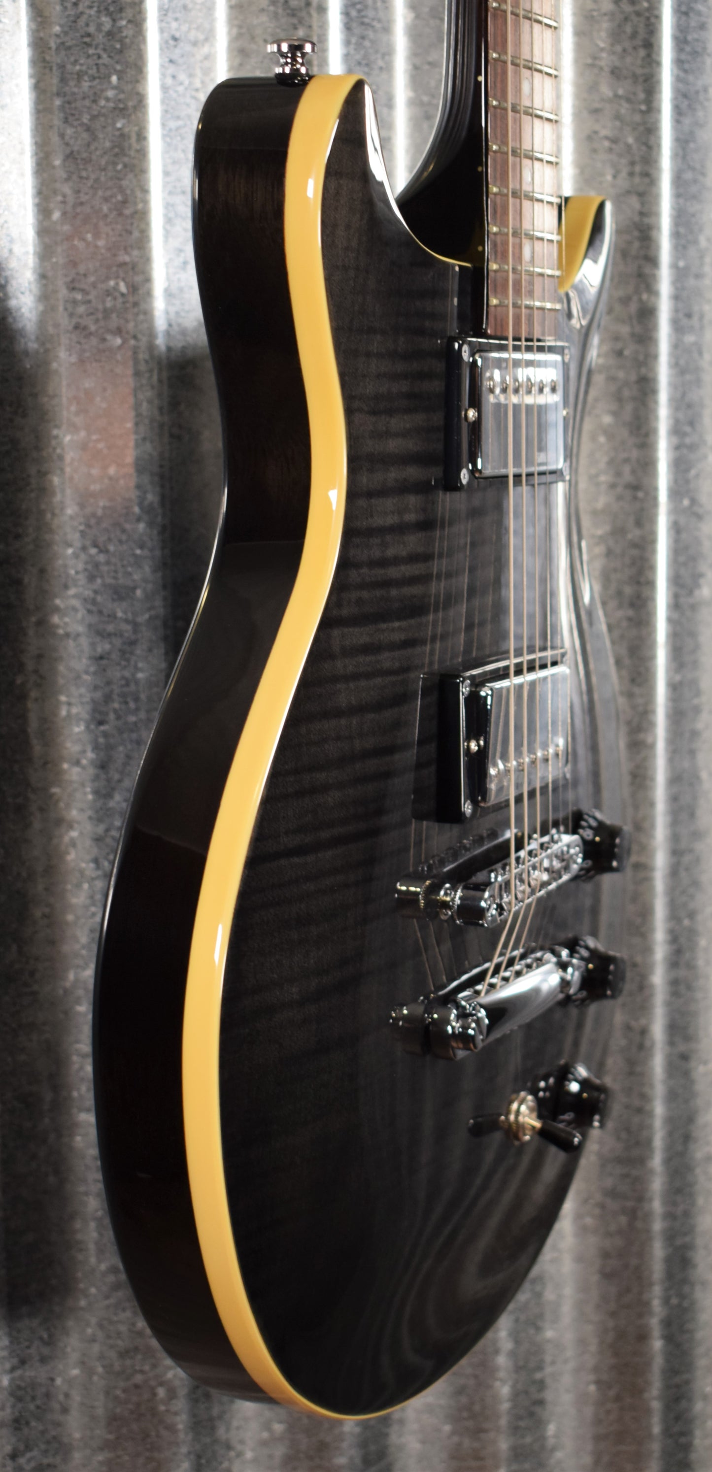 Hamer Archtop Flame Trans Black Double Cut Electric Guitar SATF-TBK Demo #1248