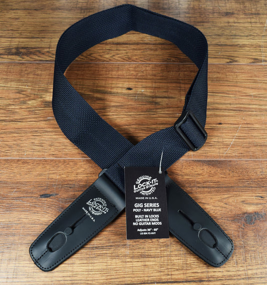 LOCK-IT Straps Polypro Series 2" Navy Blue Poly Guitar Bass Strap 004 P2-NVYBLU