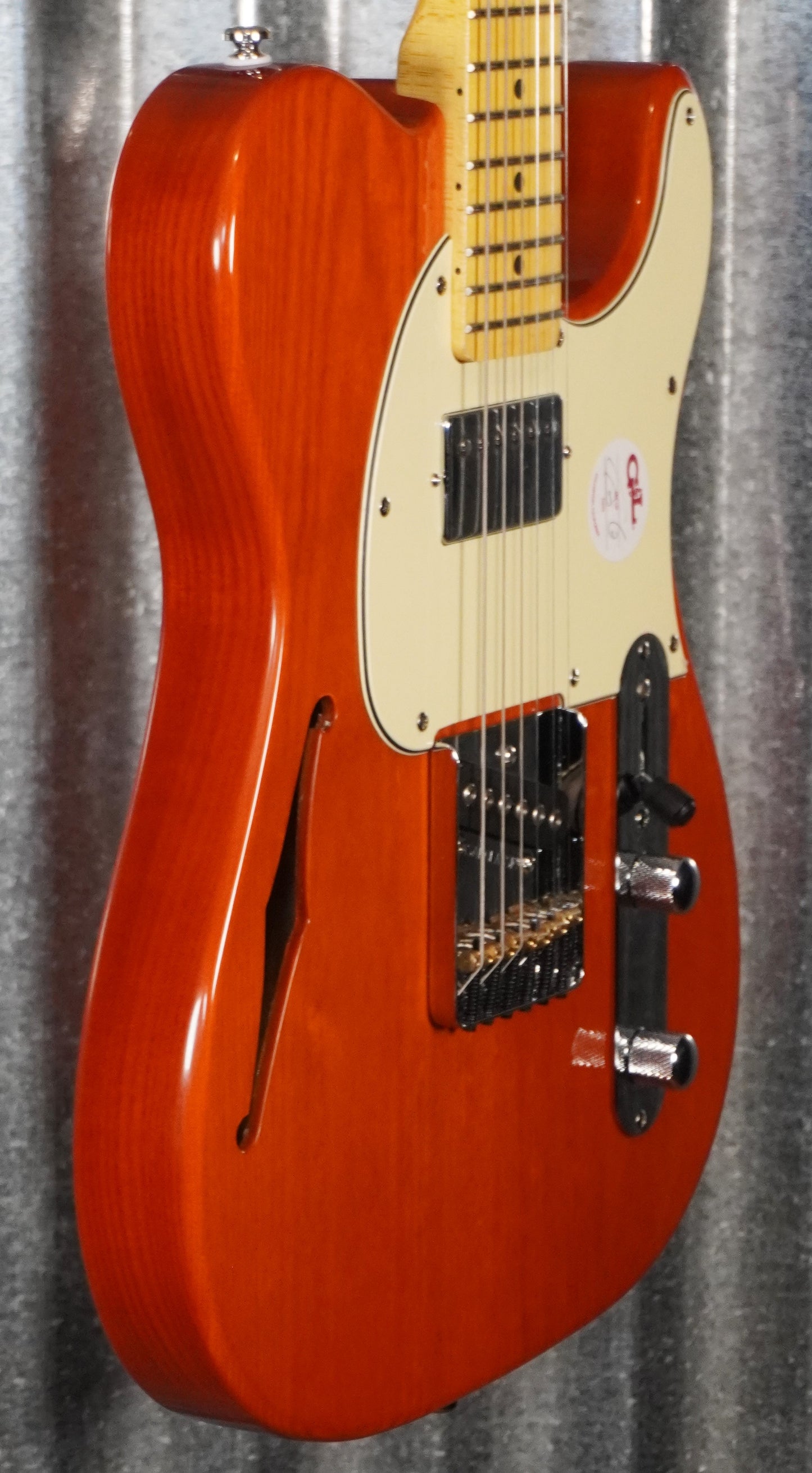 G&L Tribute ASAT Classic Bluesboy Clear Orange Semi Hollow Guitar #0435