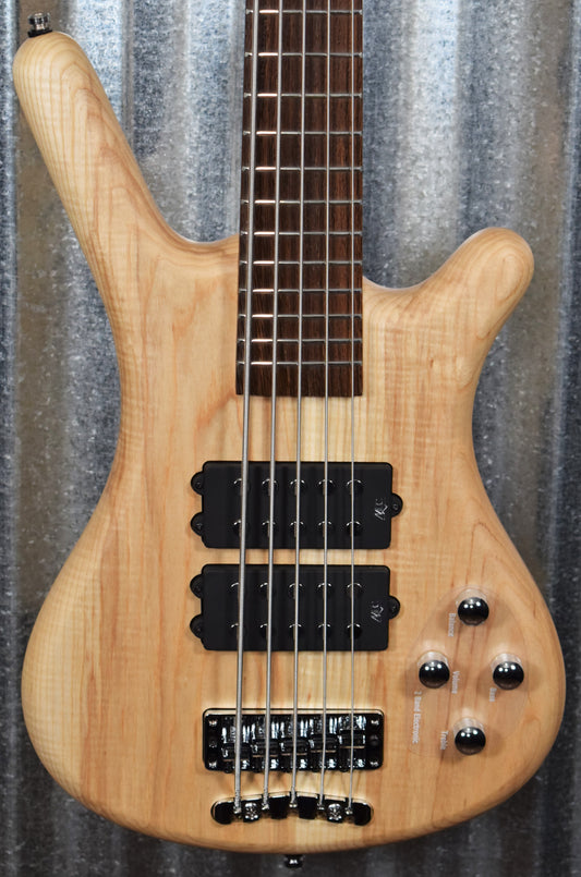Warwick RockBass Corvette $$ Double Buck Natural Active 5 String Bass & Bag #2020