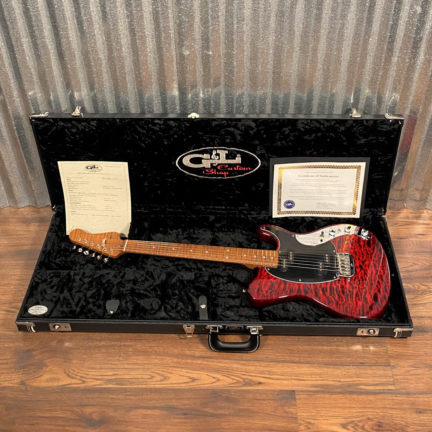 G&L USA Custom Shop CLF Research Espada 40th Anniversary Quilt Top Ruby Gem Guitar & Case #9008 Used