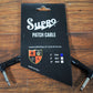 Supro USA PC-3 3" Guitar Bass Instrument Pedalboard Right Angle Patch Cable Blue 2 Pack