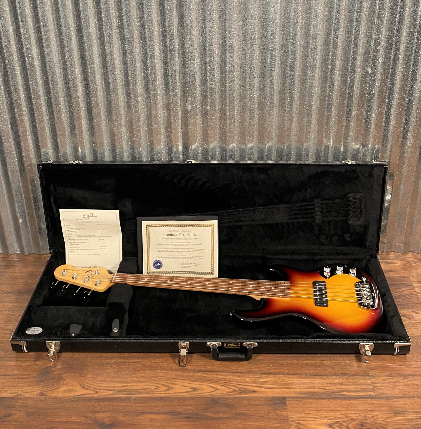 G&L USA CLF Research L-1000 S750 5 String Bass 3-Tone Sunburst & Case #4147