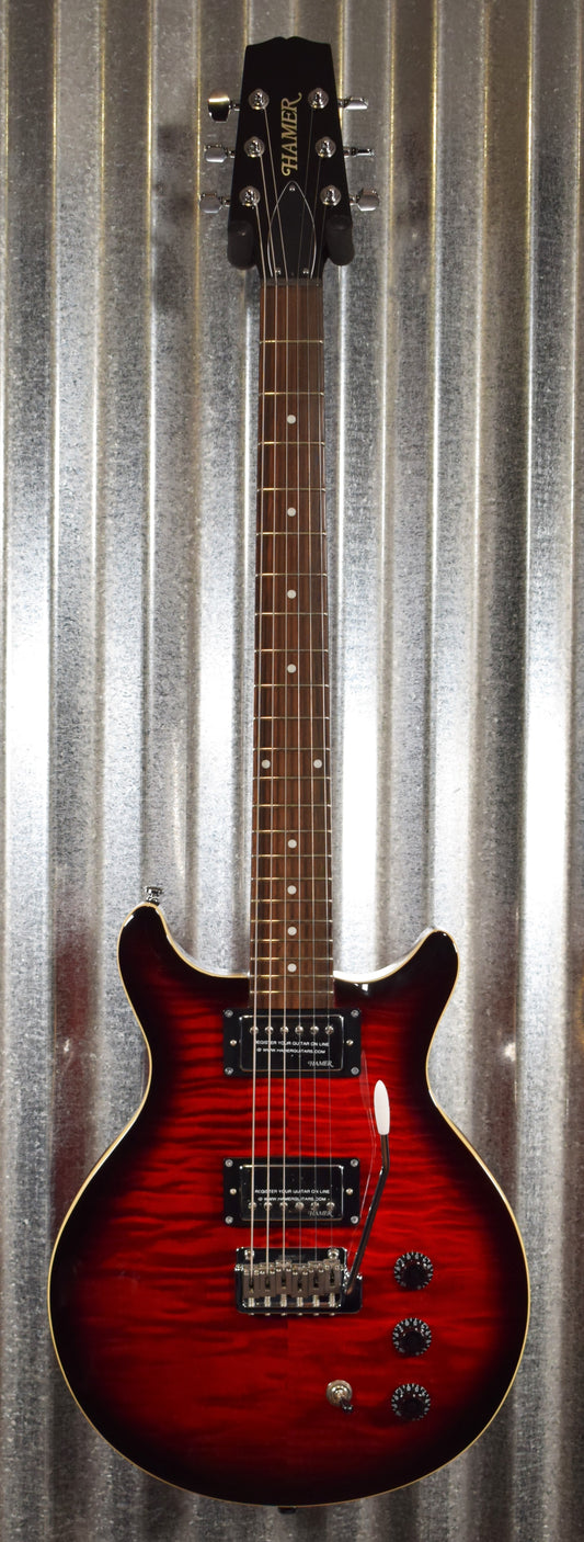 Hamer Archtop Flame Dark Cherry Wilkinson Tremolo Electric Guitar SATFW-DCB #0764