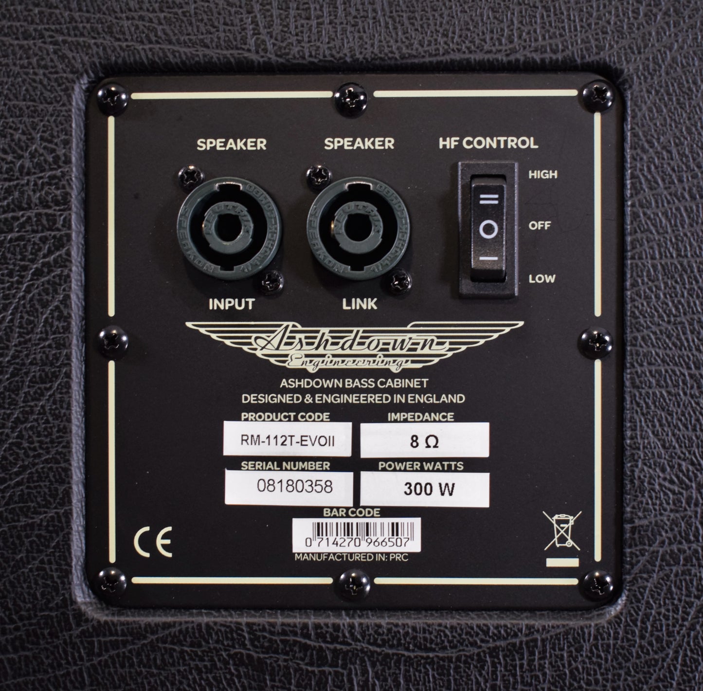 Ashdown Engineering Rootmaster RM112T-EVO II 300 Watt 1x12" Super Lightweight Bass Amp Speaker Cabinet Demo
