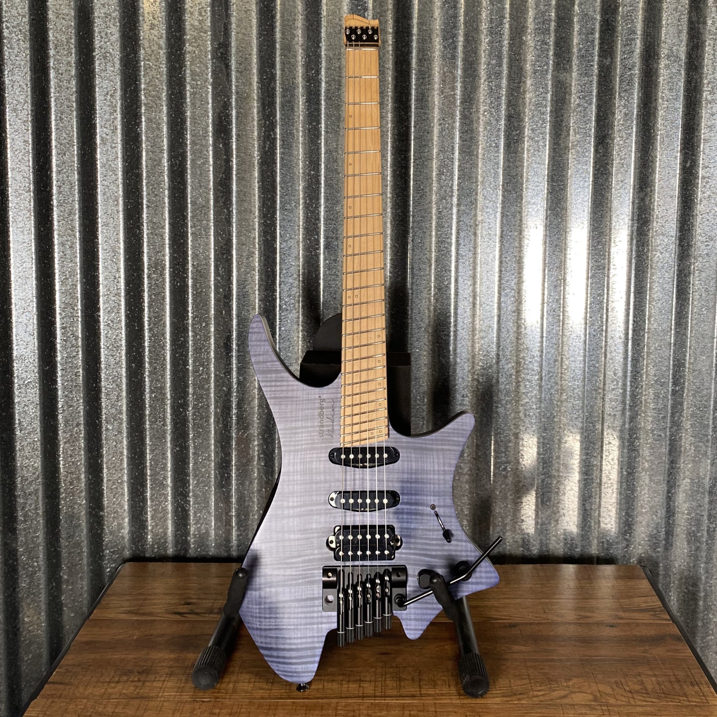 Strandberg Boden Standard NX 6 Tremolo Headless Blue Flame Top Guitar & Bag #2095 Used