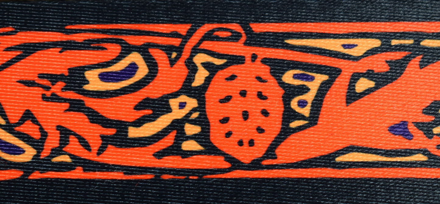 LOCK-IT Straps Bob Masse Series 2" Red Thistles Guitar Bass Strap 037 BM-7