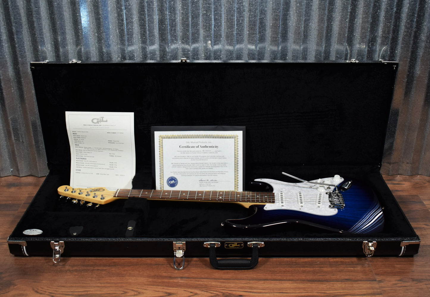 G&L USA Fullerton Deluxe S-500 Blueburst Guitar & Case S500 #5055