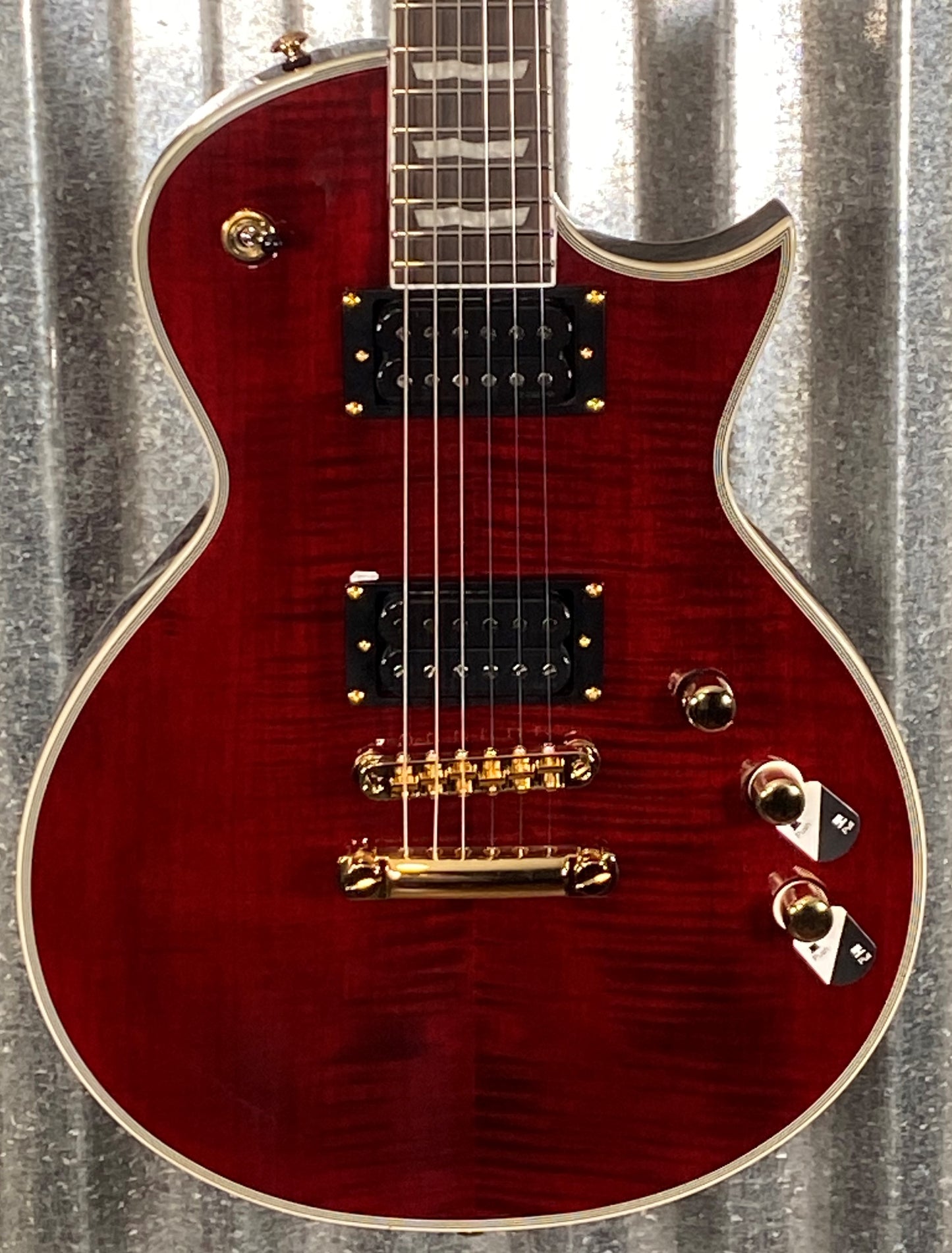 ESP LTD EC-1000T CTM Eclipse Fishman See Thru Black Cherry Guitar & Bag LEC1000TCTMFMSTBC #1307 Used