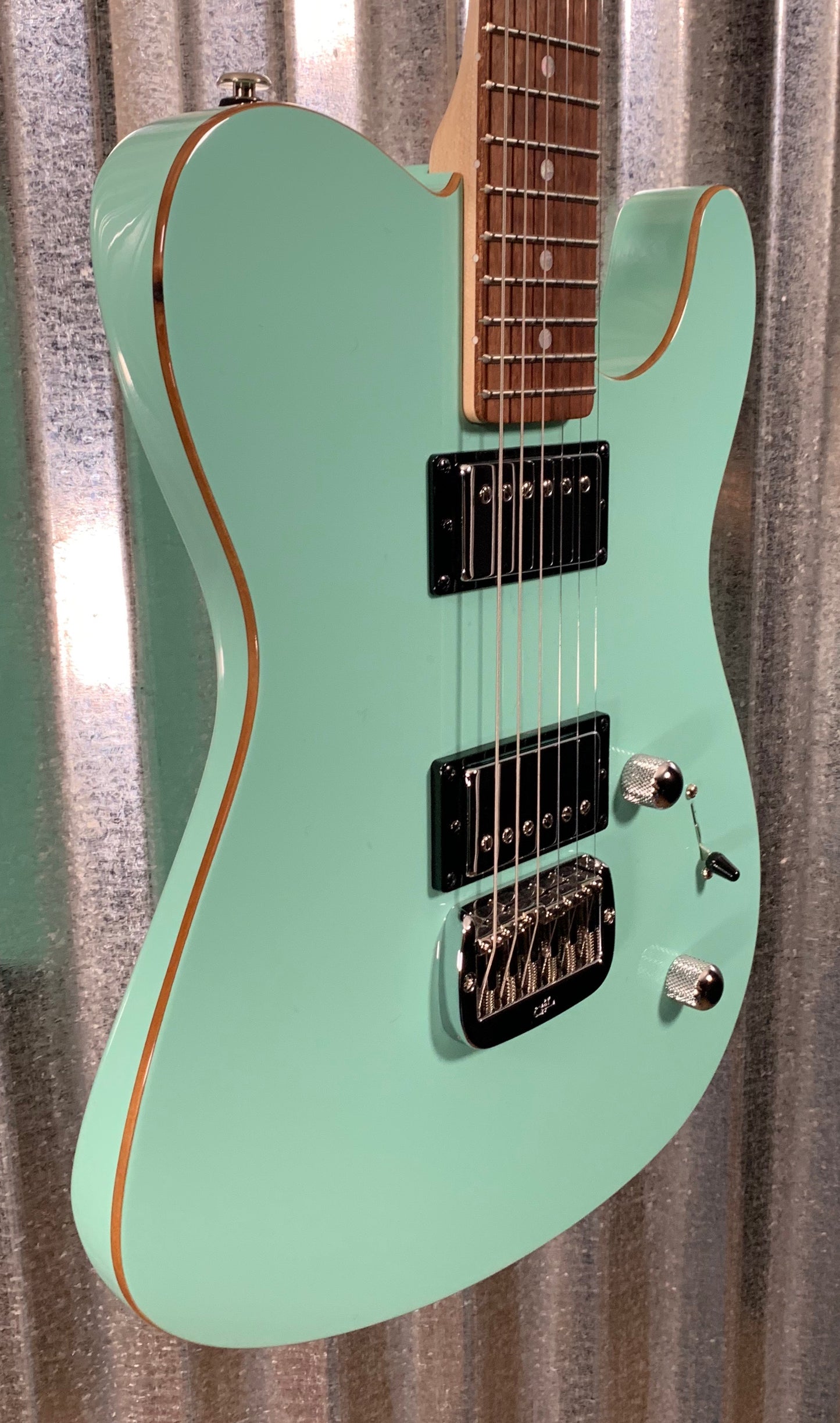 G&L Guitars USA Fullerton Custom ASAT Deluxe HH RMC Surf Green Guitar & Case #3251