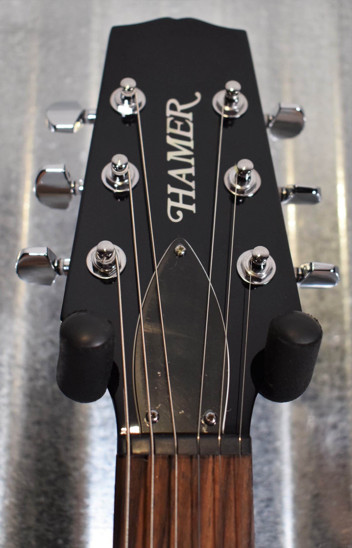 Hamer Archtop Flame Trans Black Double Cut Electric Guitar SATF-TBK #0201