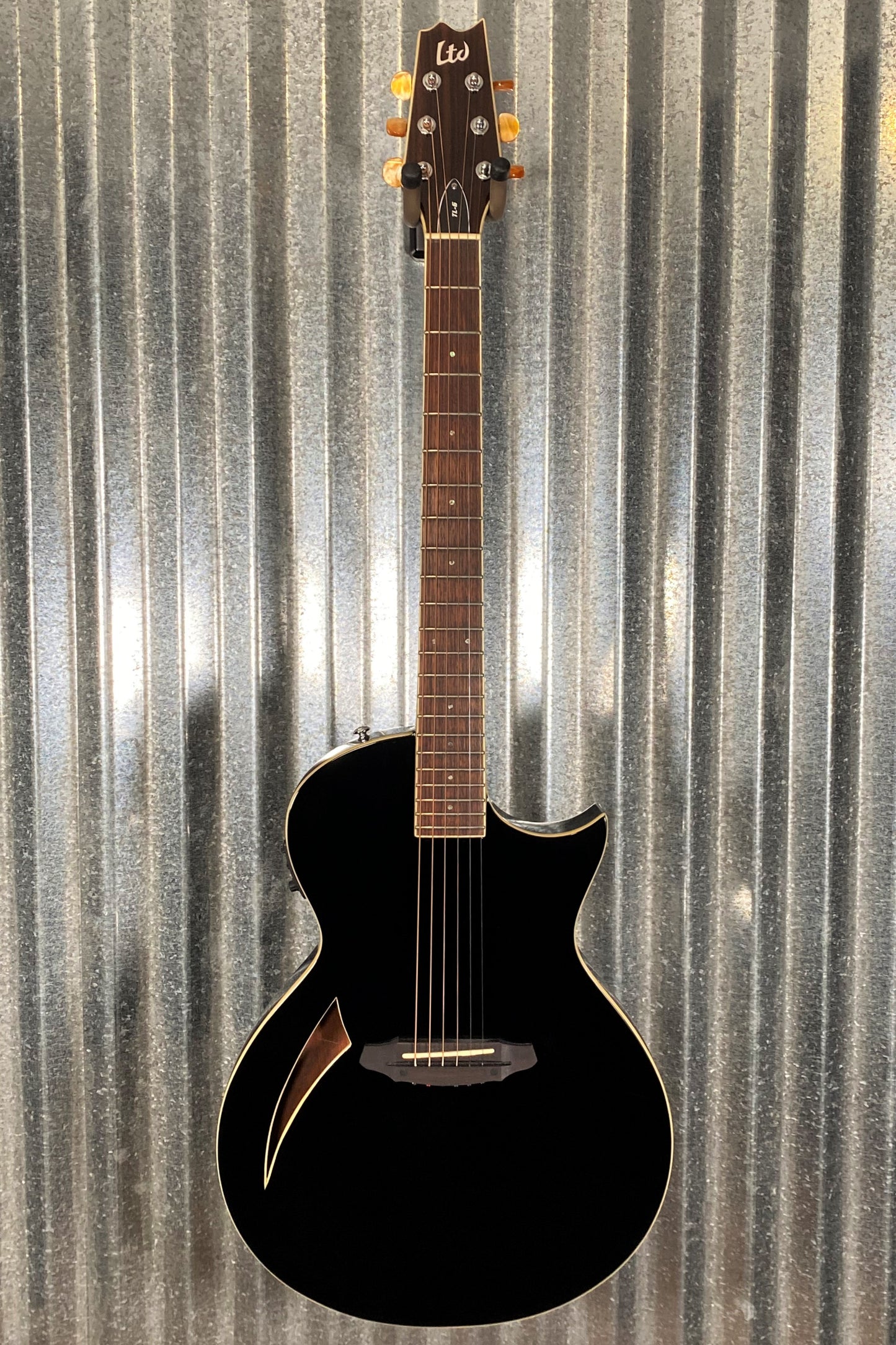 ESP LTD Thinline TL-6 Acoustic Electric Black Guitar LTL6BLK #1248 Used