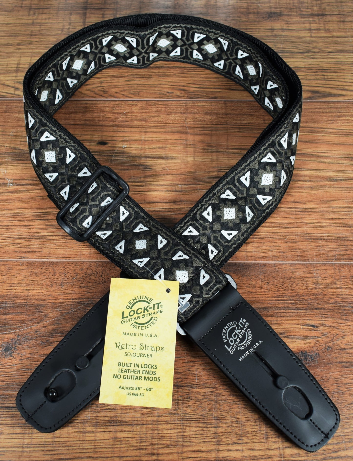 LOCK-It Straps Retro Vintage Series 2" Sojourner Guitar Bass Straplock Strap 066 SO